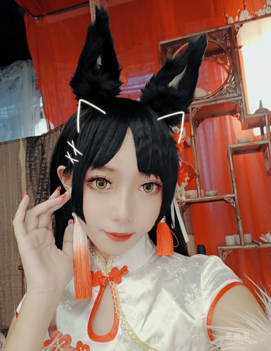 [Cosplay寫真] 動漫博主Money冷冷 - 高雄紅旗袍 6