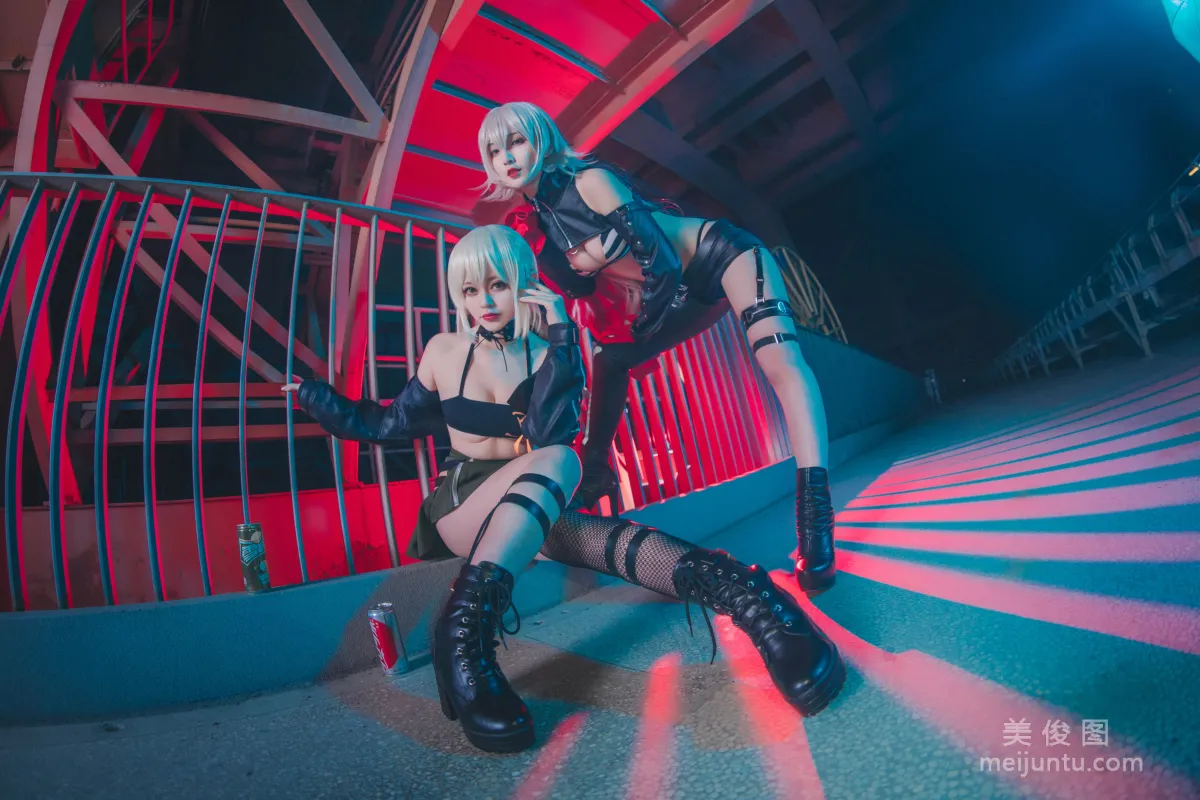 [Cosplay] 铁板烧鬼舞w - 中山码头黑贞黑呆双人23