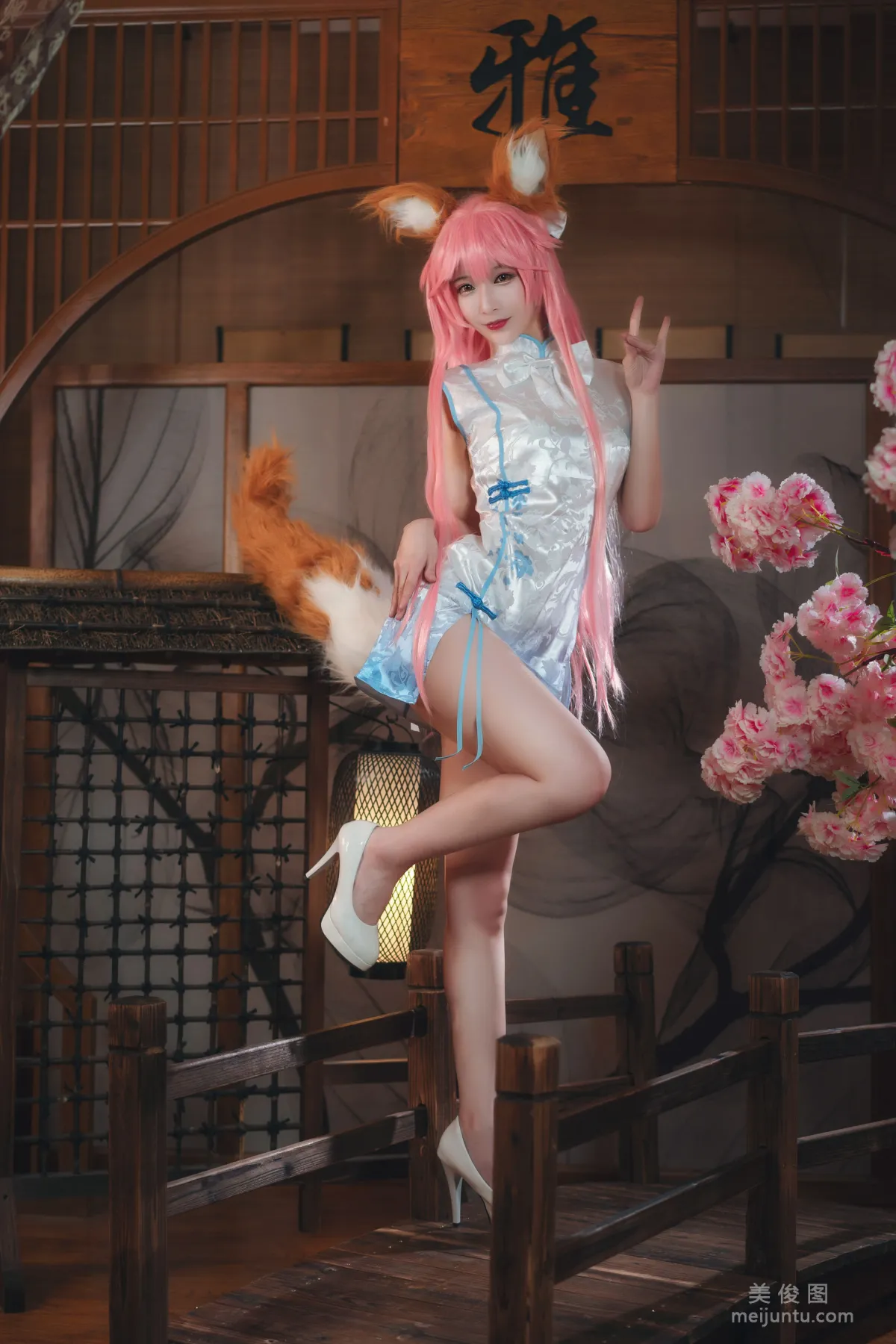 [Cosplay] 動漫博主鐵闆燒鬼舞w - 玉藻前 旗袍 寫真集 19
