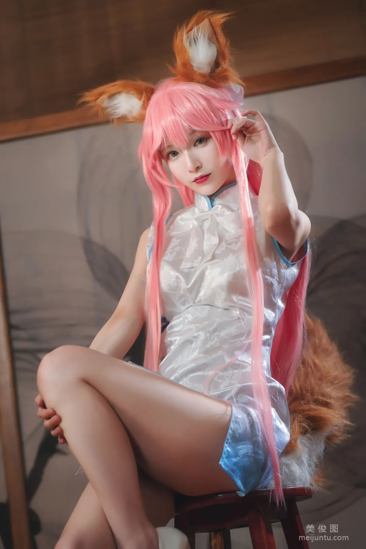 [Cosplay] 动漫博主铁板烧鬼舞w - 玉藻前 旗袍 写真集4