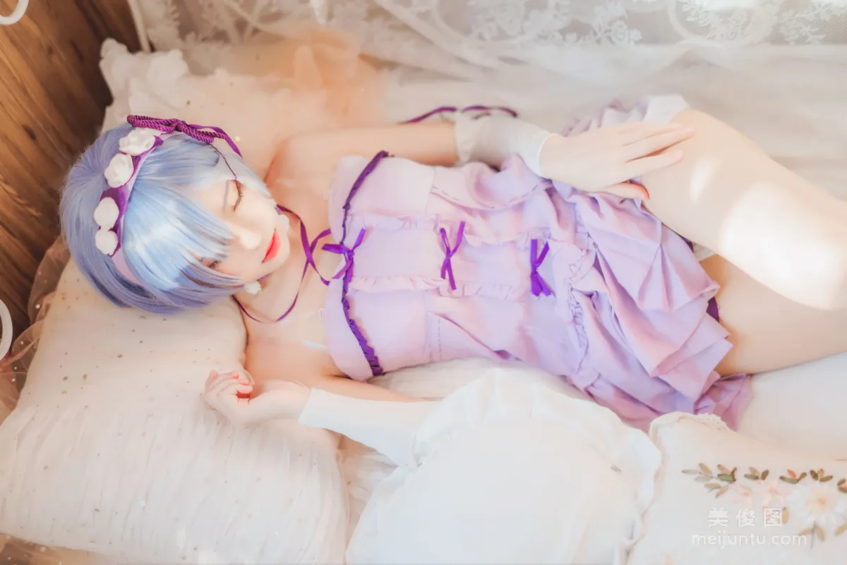 [Cosplay寫真] 桜桃喵 - 蕾姆小睡裙 38