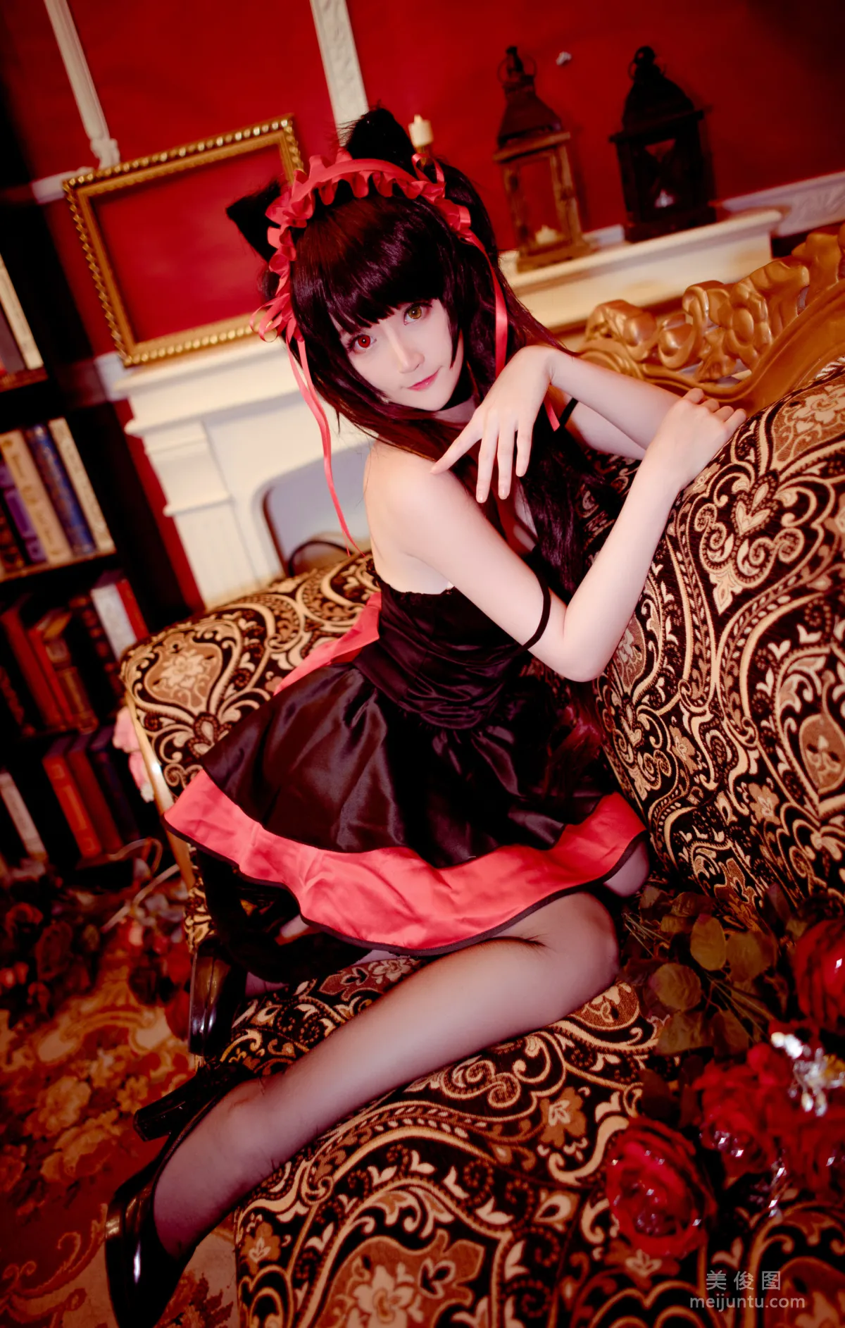 [Cosplay] 萌寵博主yui金魚 - 時崎狂三 黑裙 寫真集 10