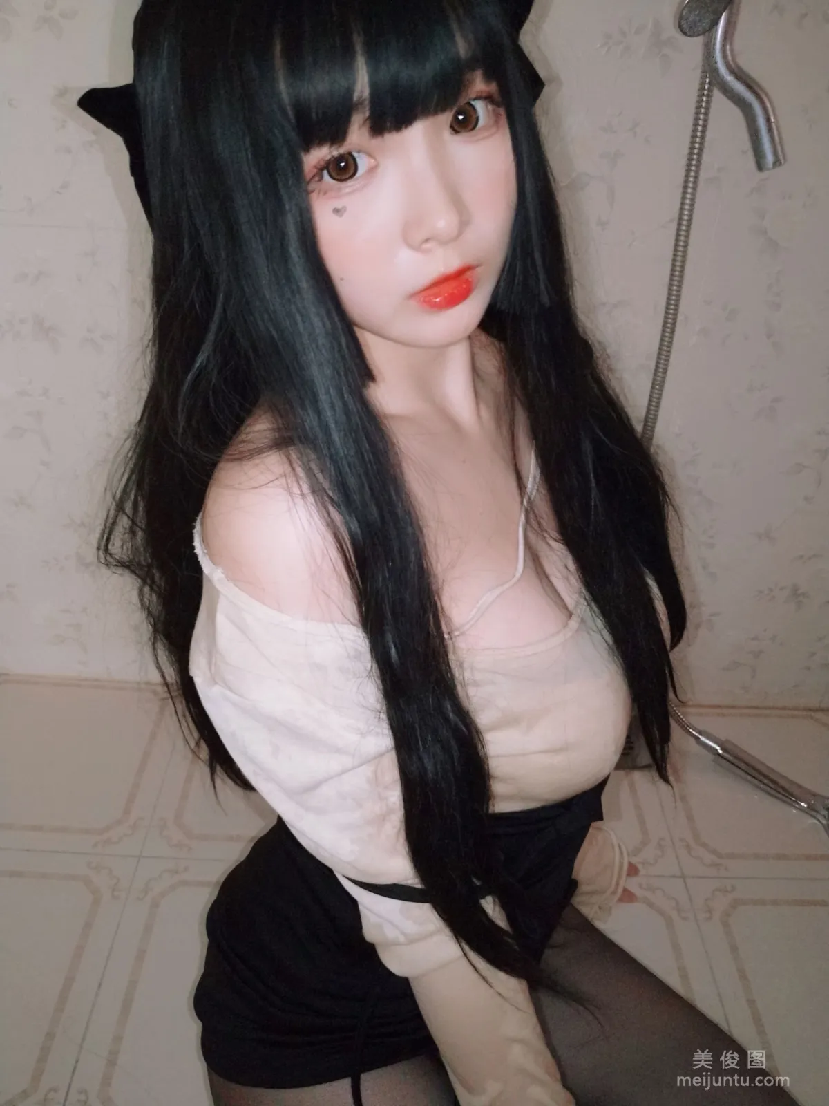 [Cosplay] 二次元美女古川kagura - 浴室濕身黑絲 13