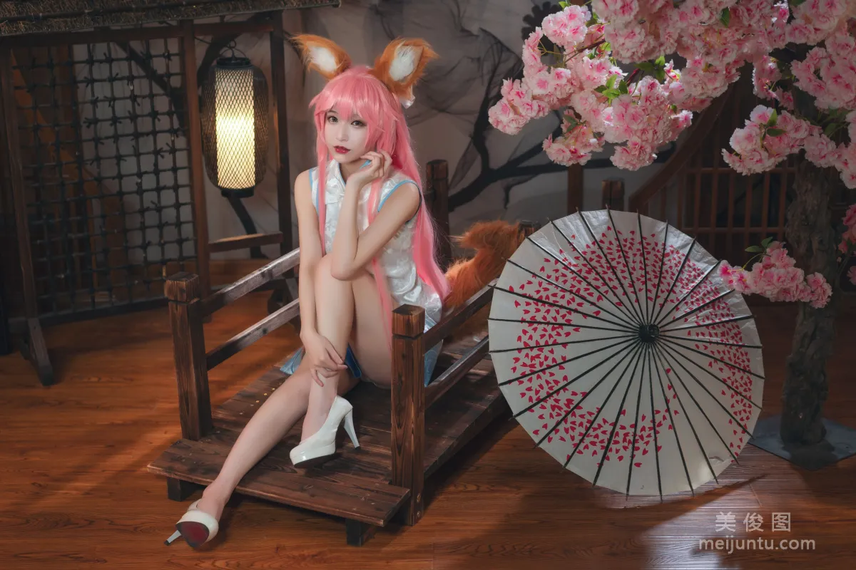 [Cosplay] 動漫博主鐵闆燒鬼舞w - 玉藻前 旗袍 寫真集 12