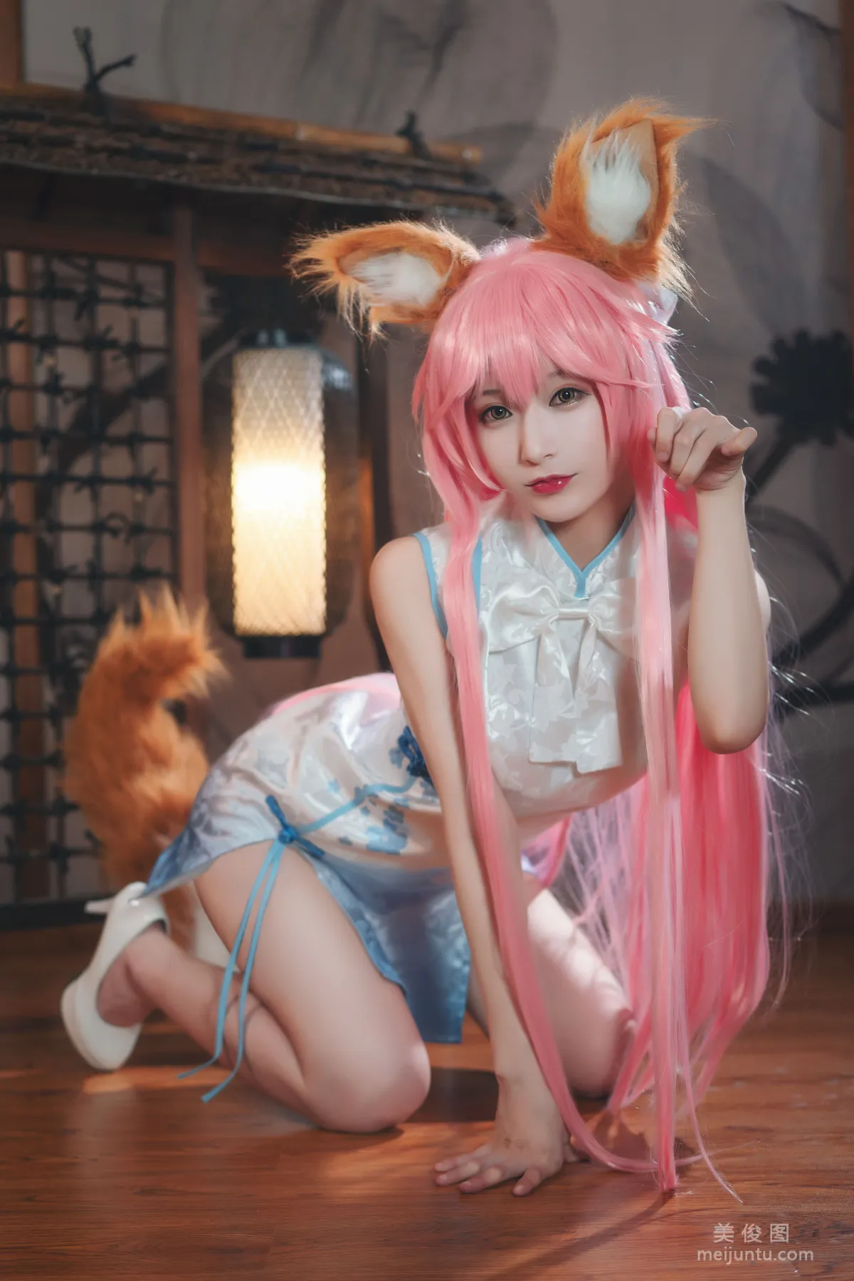 [Cosplay] 动漫博主铁板烧鬼舞w - 玉藻前 旗袍 写真集1