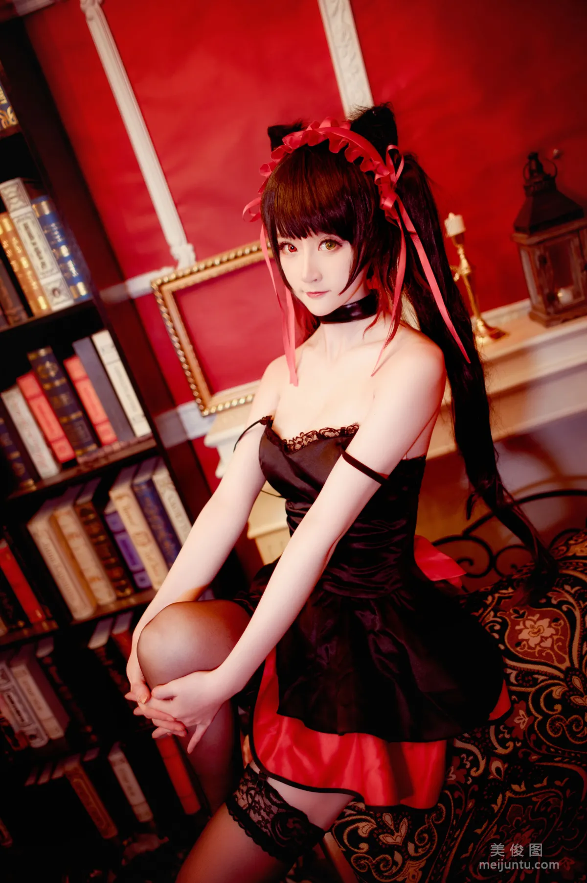 [Cosplay] 萌寵博主yui金魚 - 時崎狂三 黑裙 寫真集 8