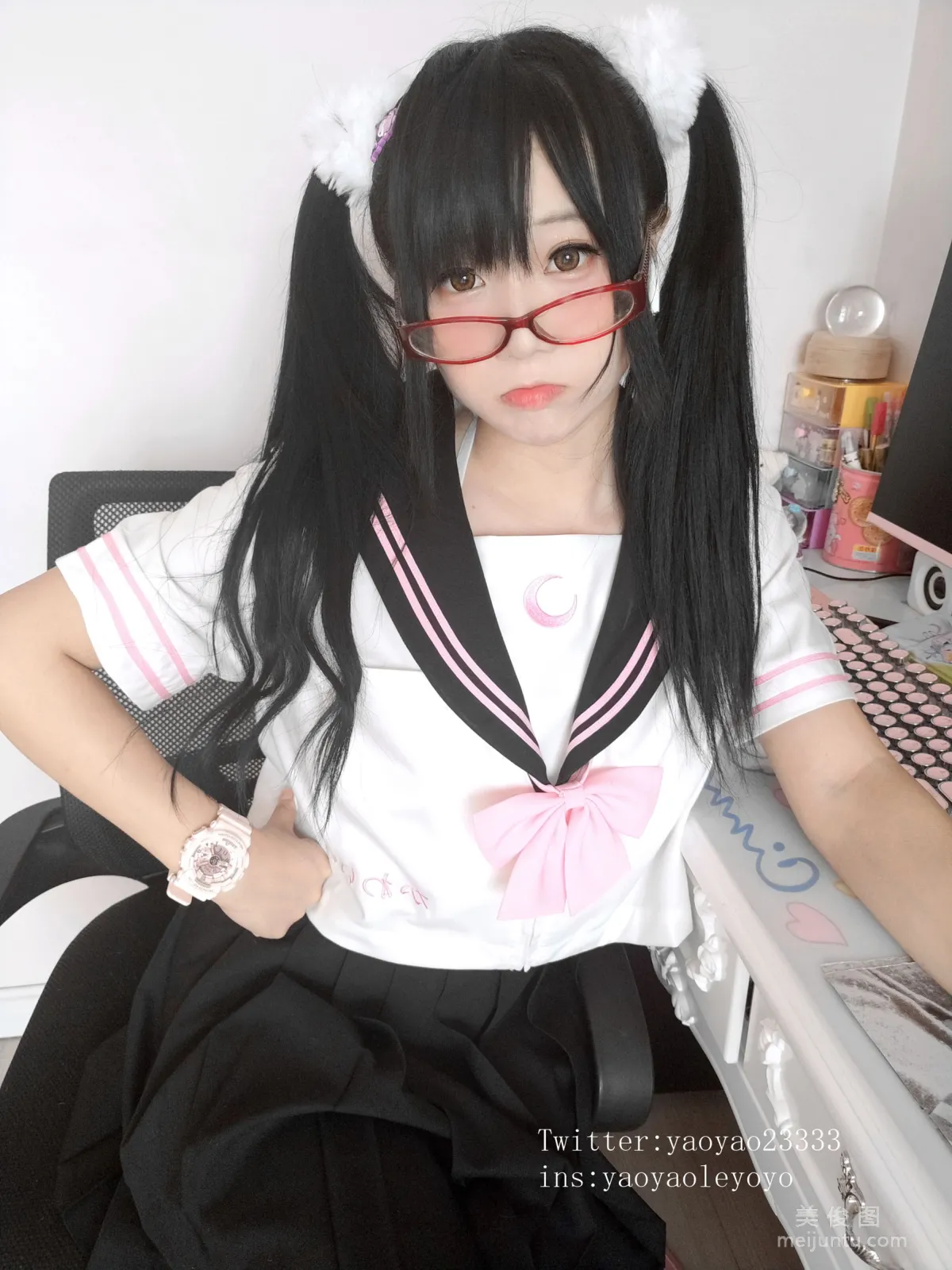[Cosplay寫真] 搖搖樂yoyo - 黑絲小惡魔 34
