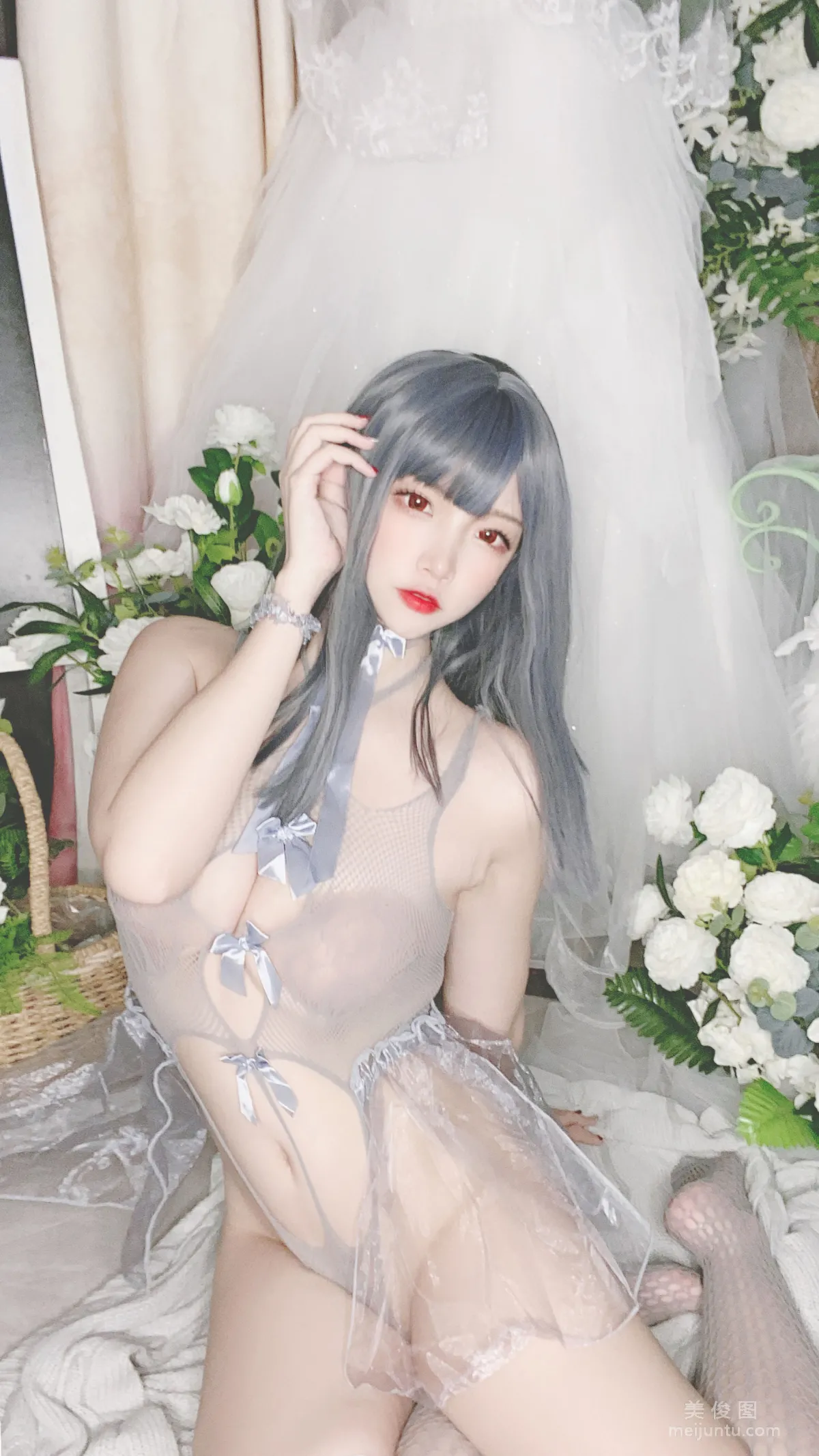 [Cosplay] 人氣Coser二佐Nisa - 藍色網狀比基尼 34