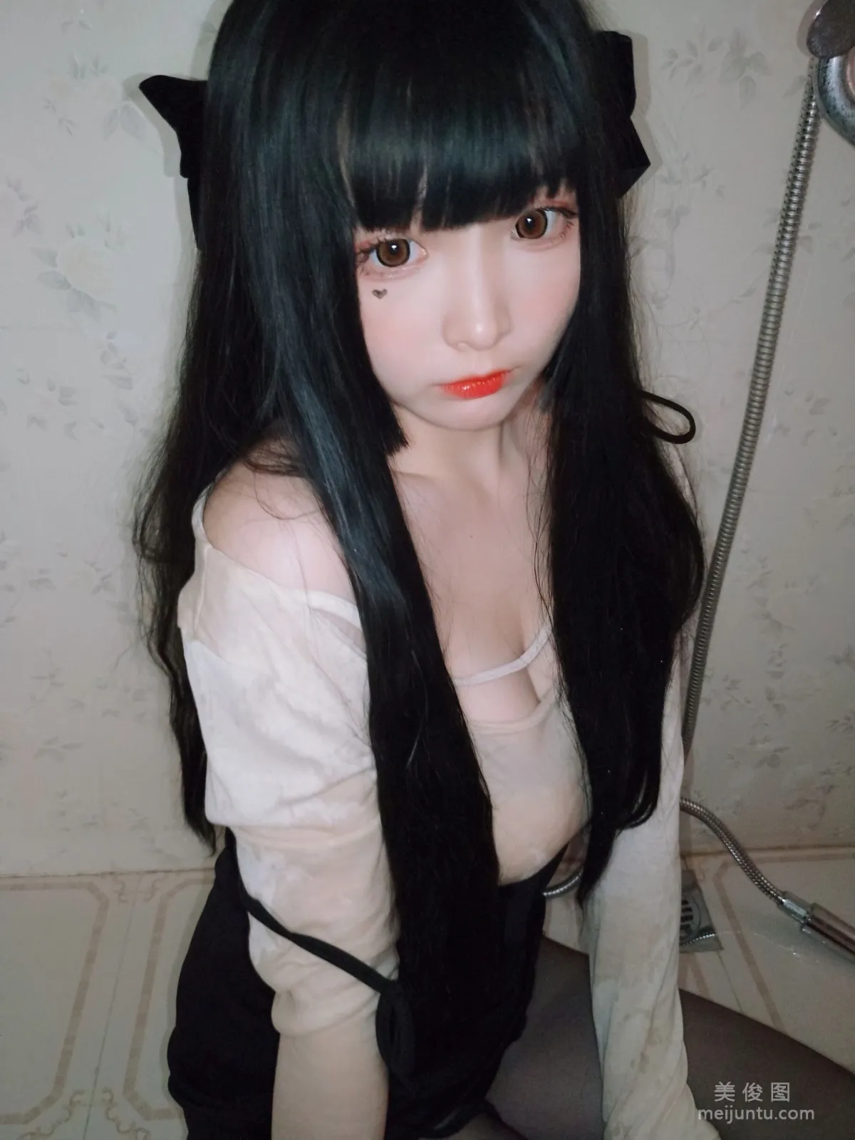 [Cosplay] 二次元美女古川kagura - 浴室濕身黑絲 7