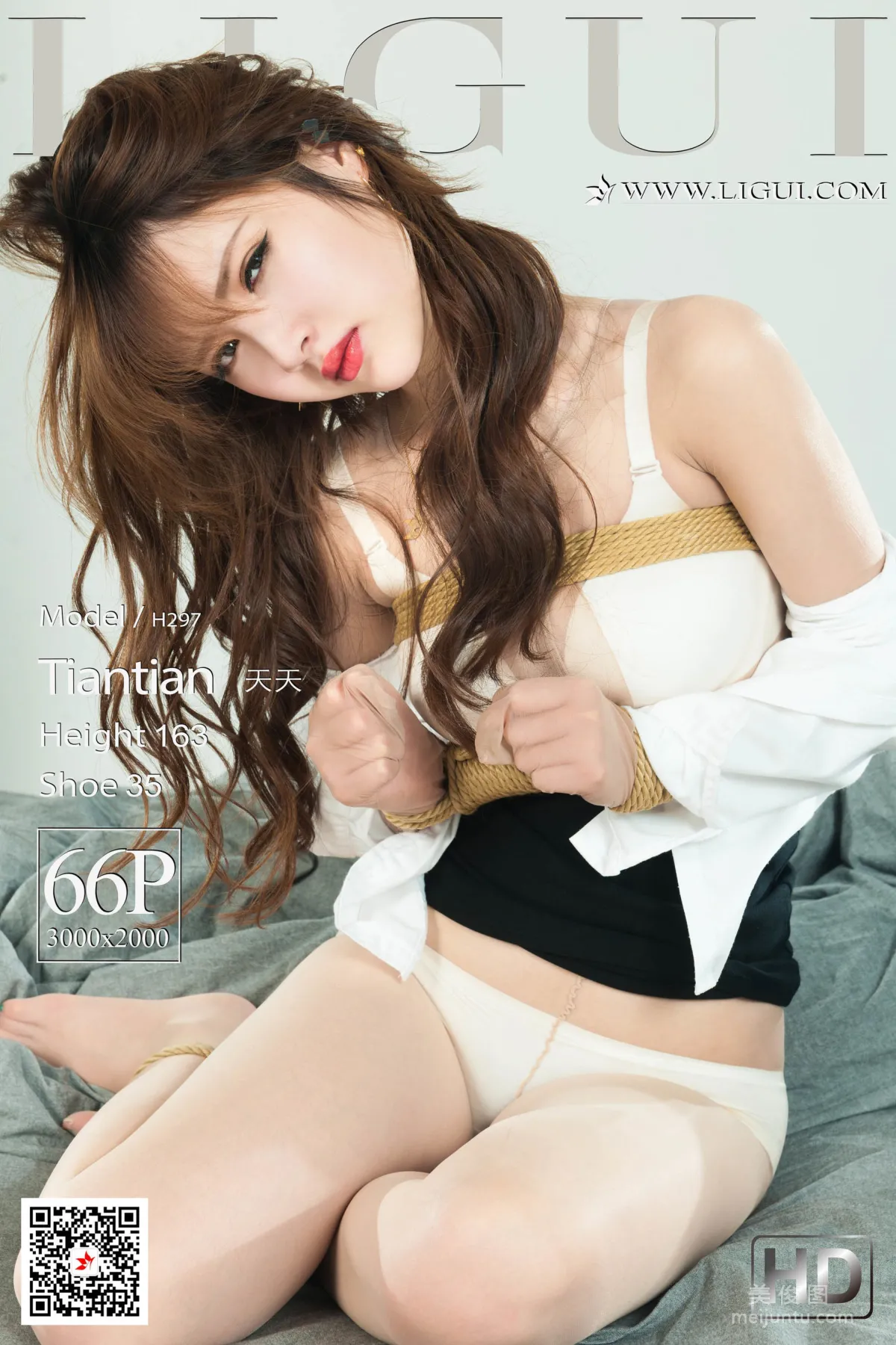 [丽柜美束Ligui] 紧缚丽莲 Model 天天 - 肉丝OL捆绑1