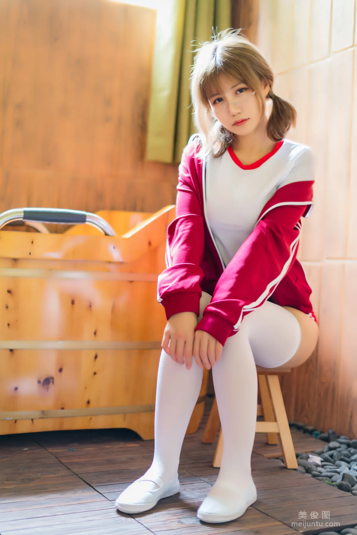 [網紅COSER] 小倉千代w - 紅色體操服 寫真集 33
