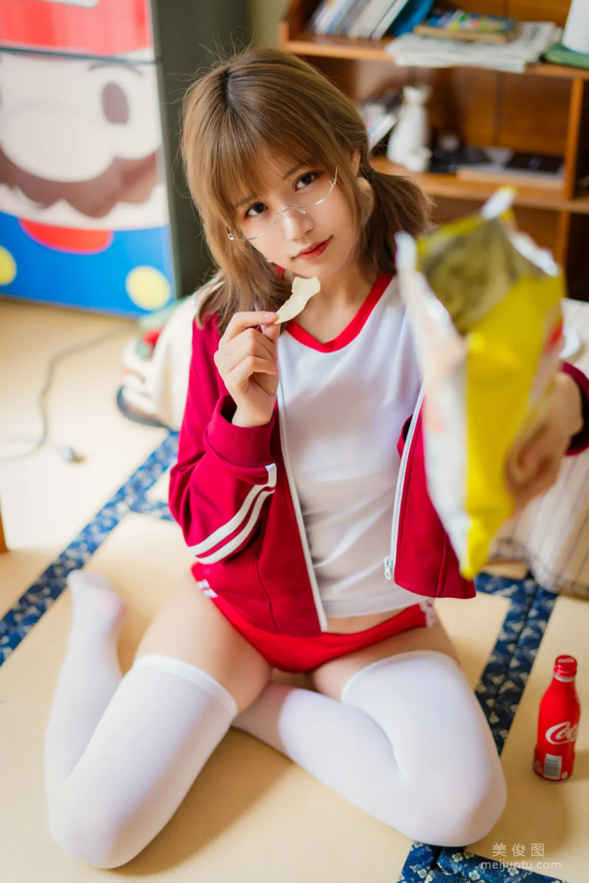 [網紅COSER] 小倉千代w - 紅色體操服 寫真集 38