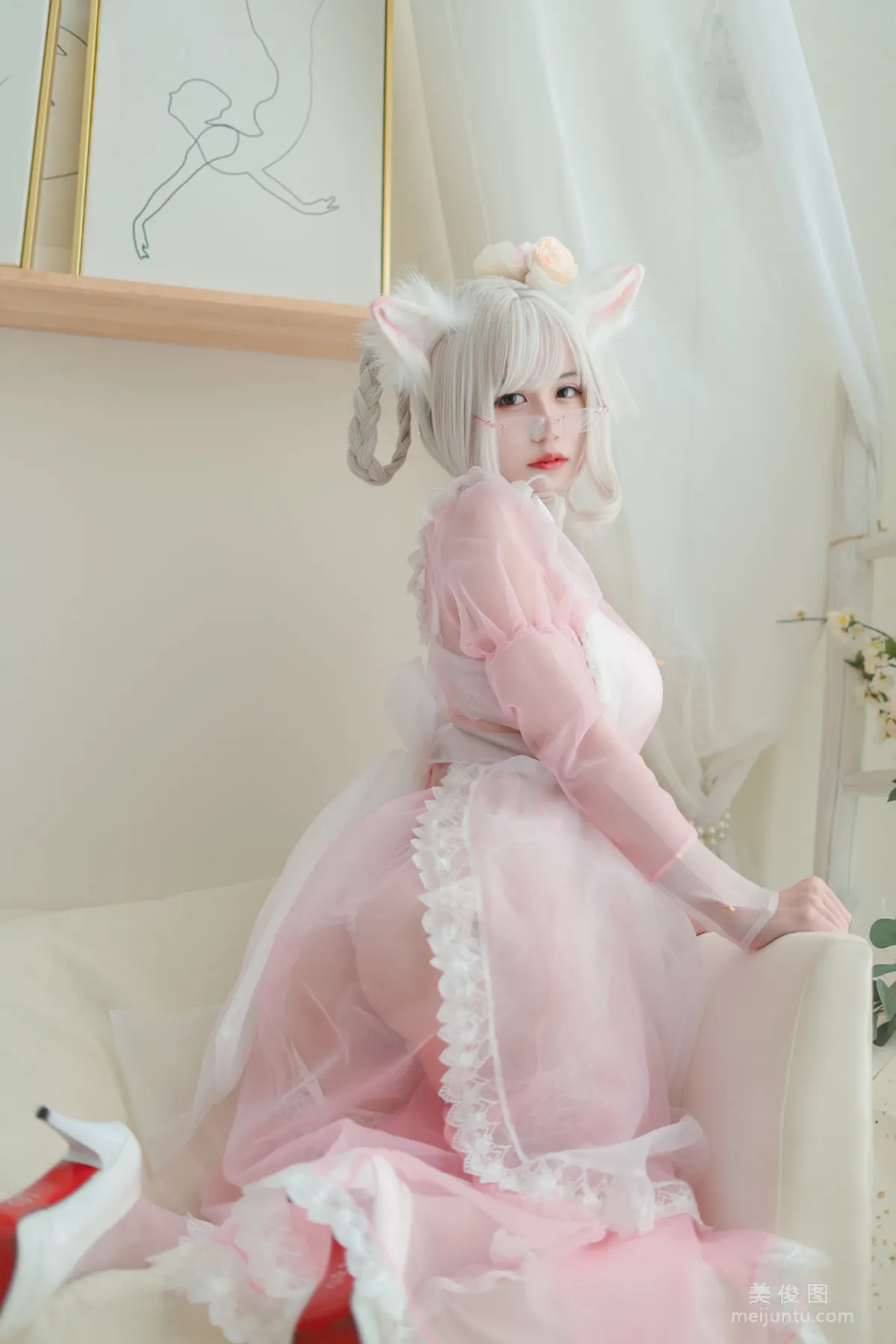 [網紅COSER] 小倉千代w - 透明粉色女仆 寫真集 1
