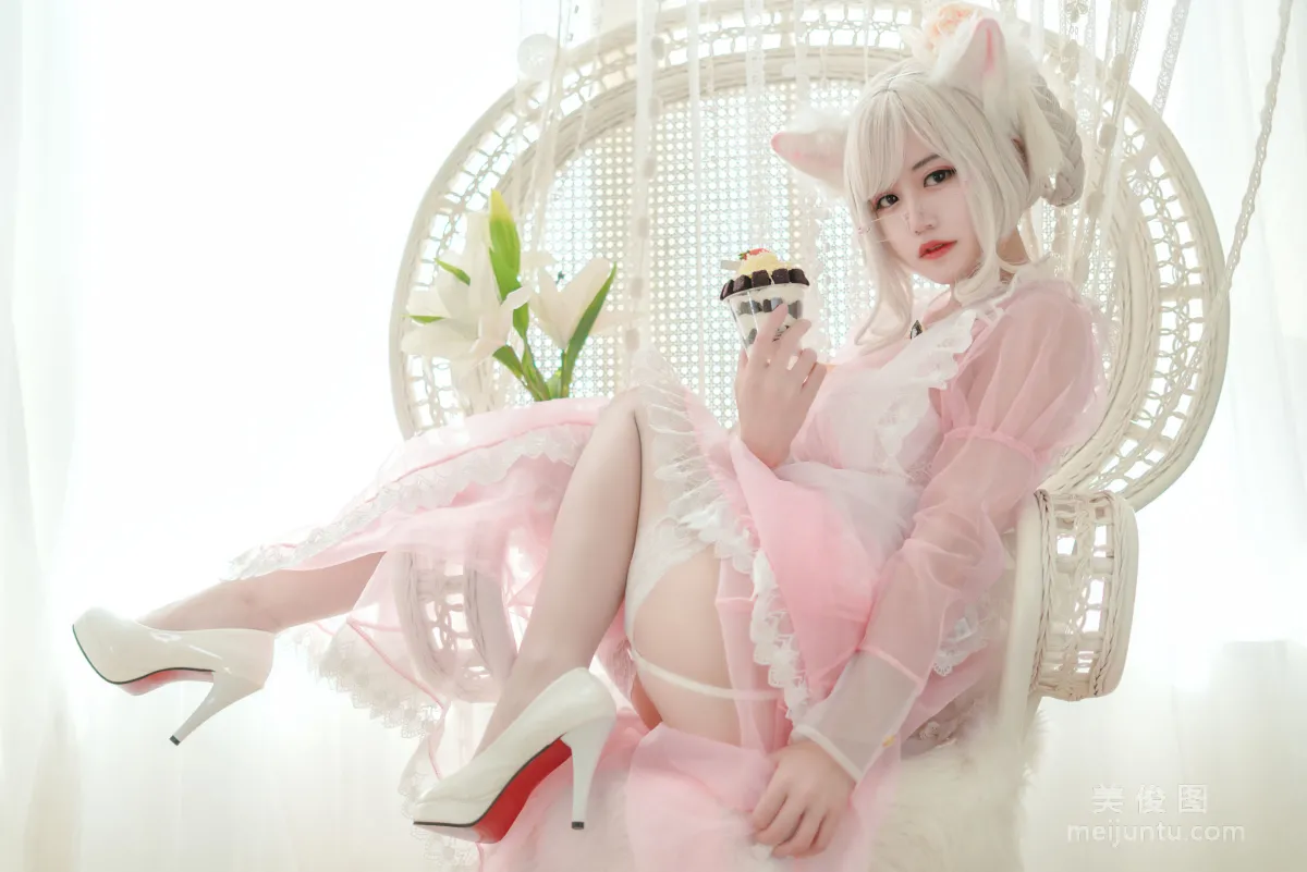 [網紅COSER] 小倉千代w - 透明粉色女仆 寫真集 12