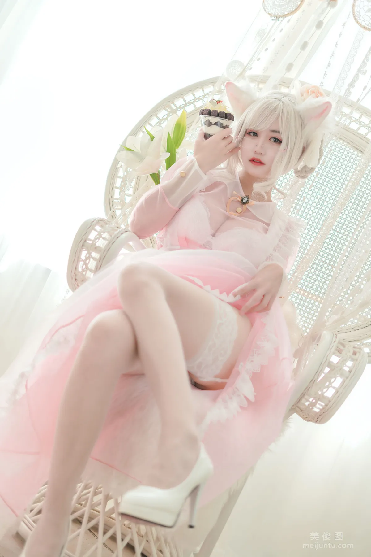 [網紅COSER] 小倉千代w - 透明粉色女仆 寫真集 14