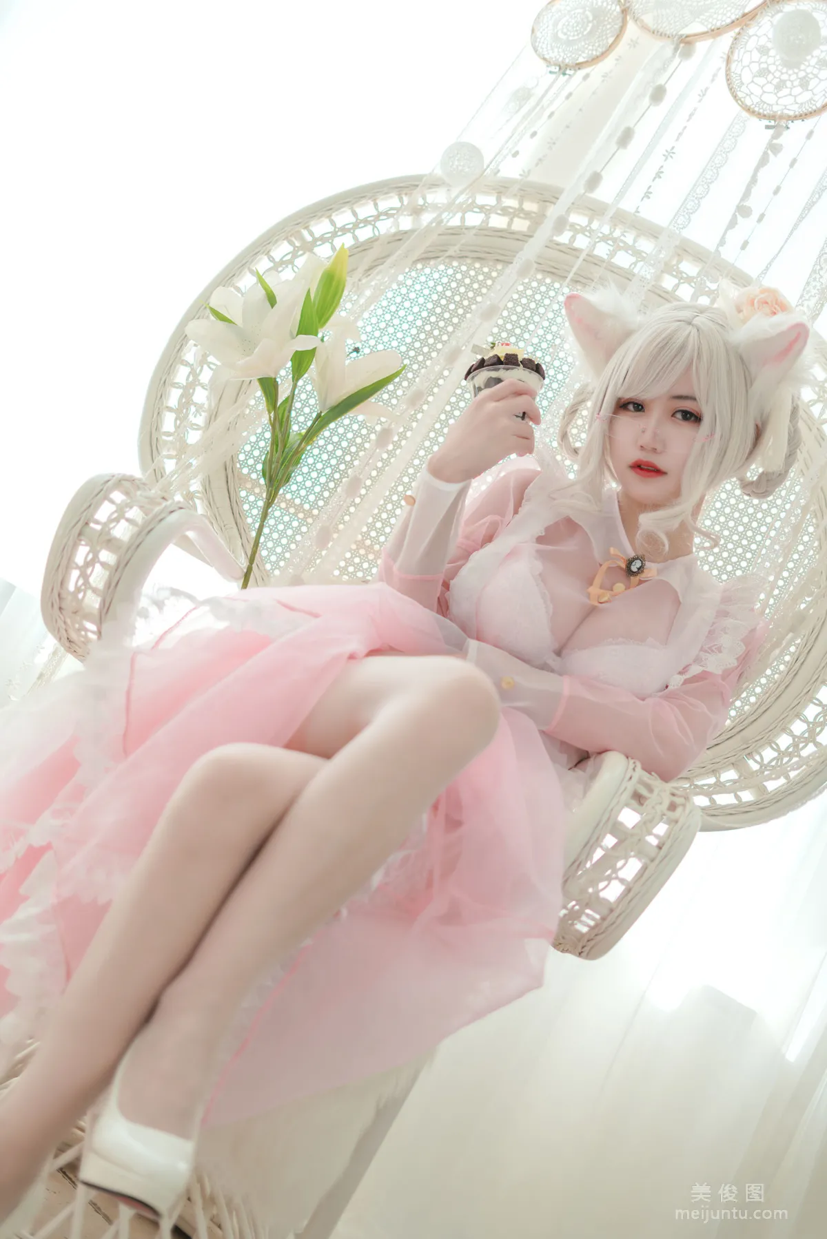 [網紅COSER] 小倉千代w - 透明粉色女仆 寫真集 15
