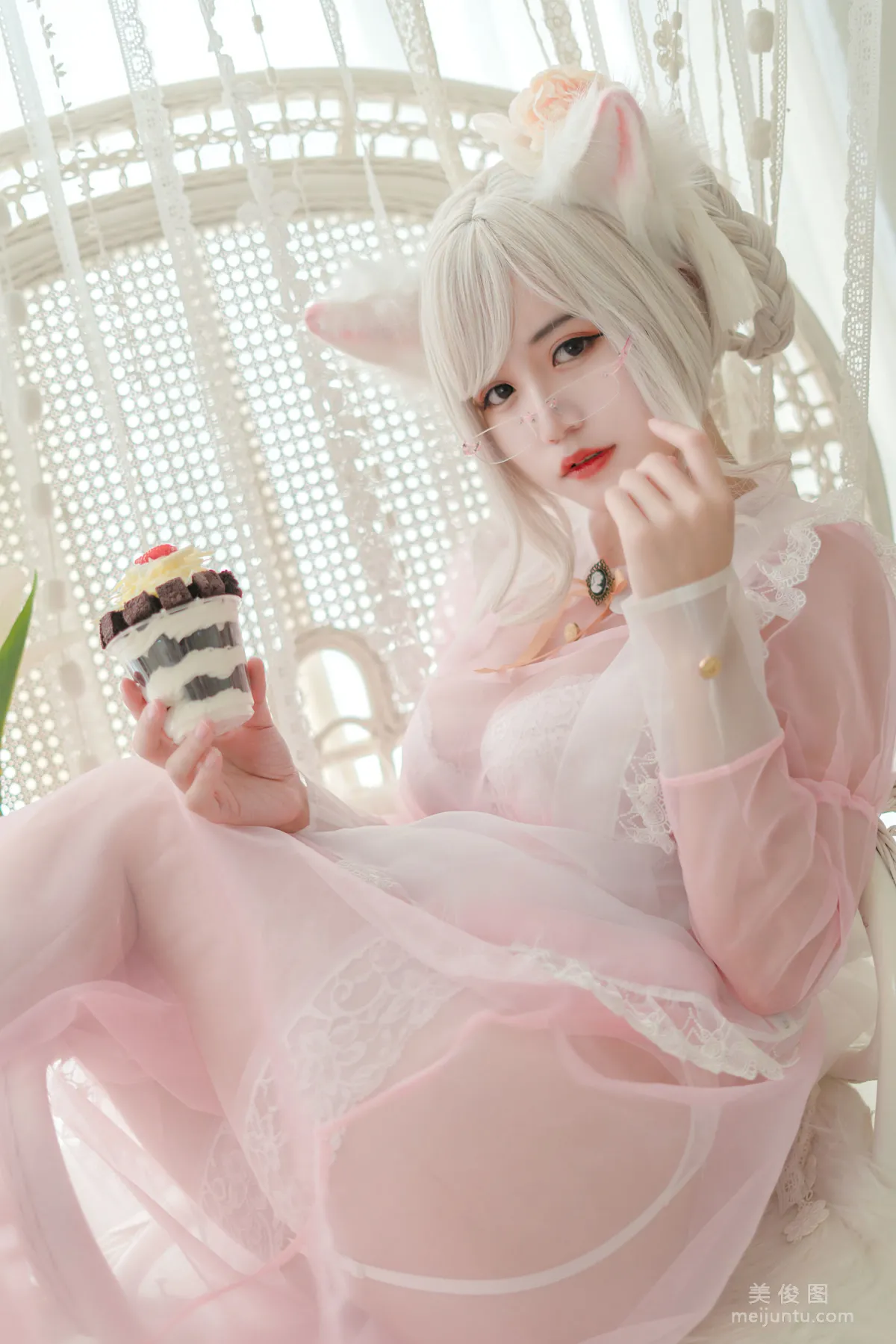 [網紅COSER] 小倉千代w - 透明粉色女仆 寫真集 13
