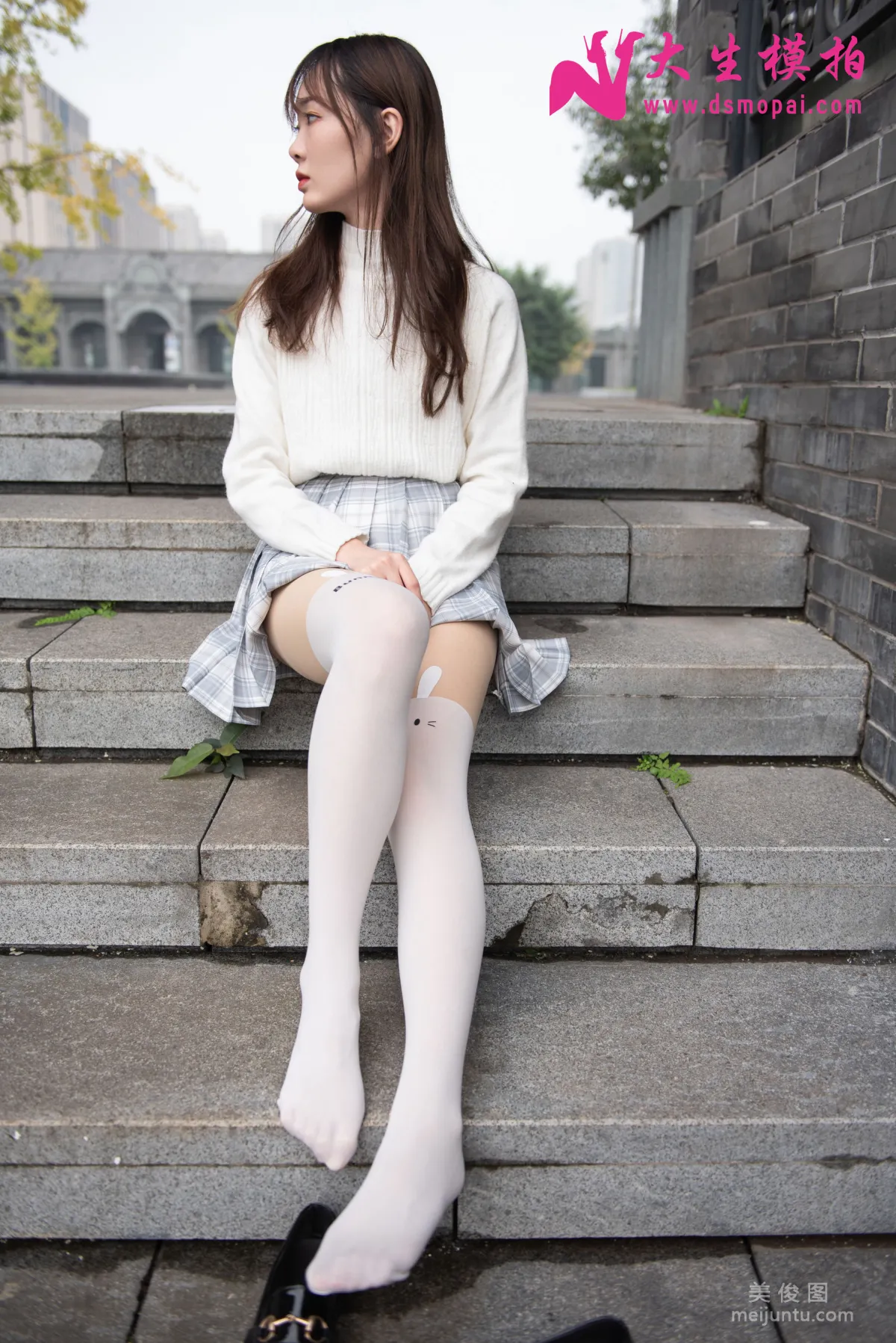 [大生模拍] No.160 軒軒 - JK拼接絲 24