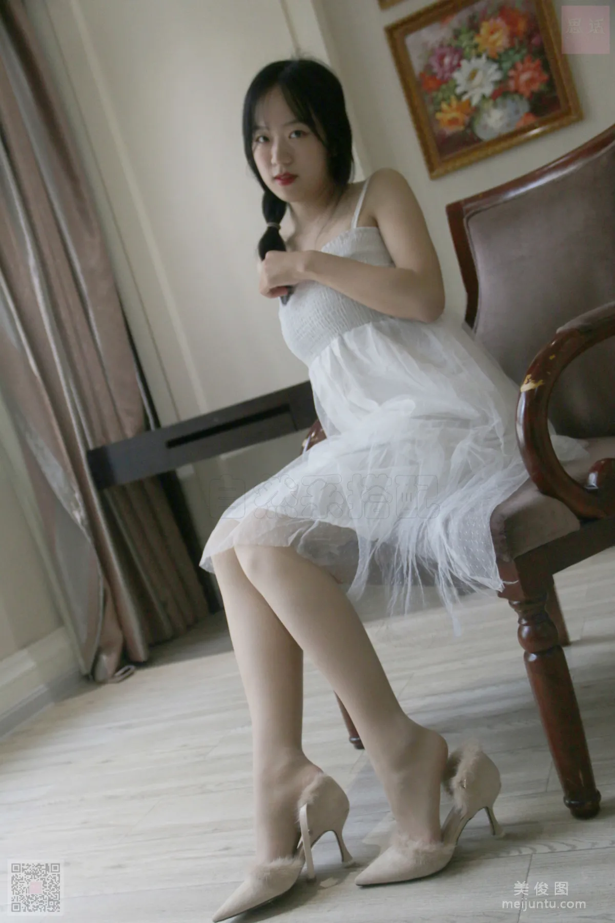 [思話SiHua] SH033 子琦 - 麻花辮女孩的白我連衣裙 53