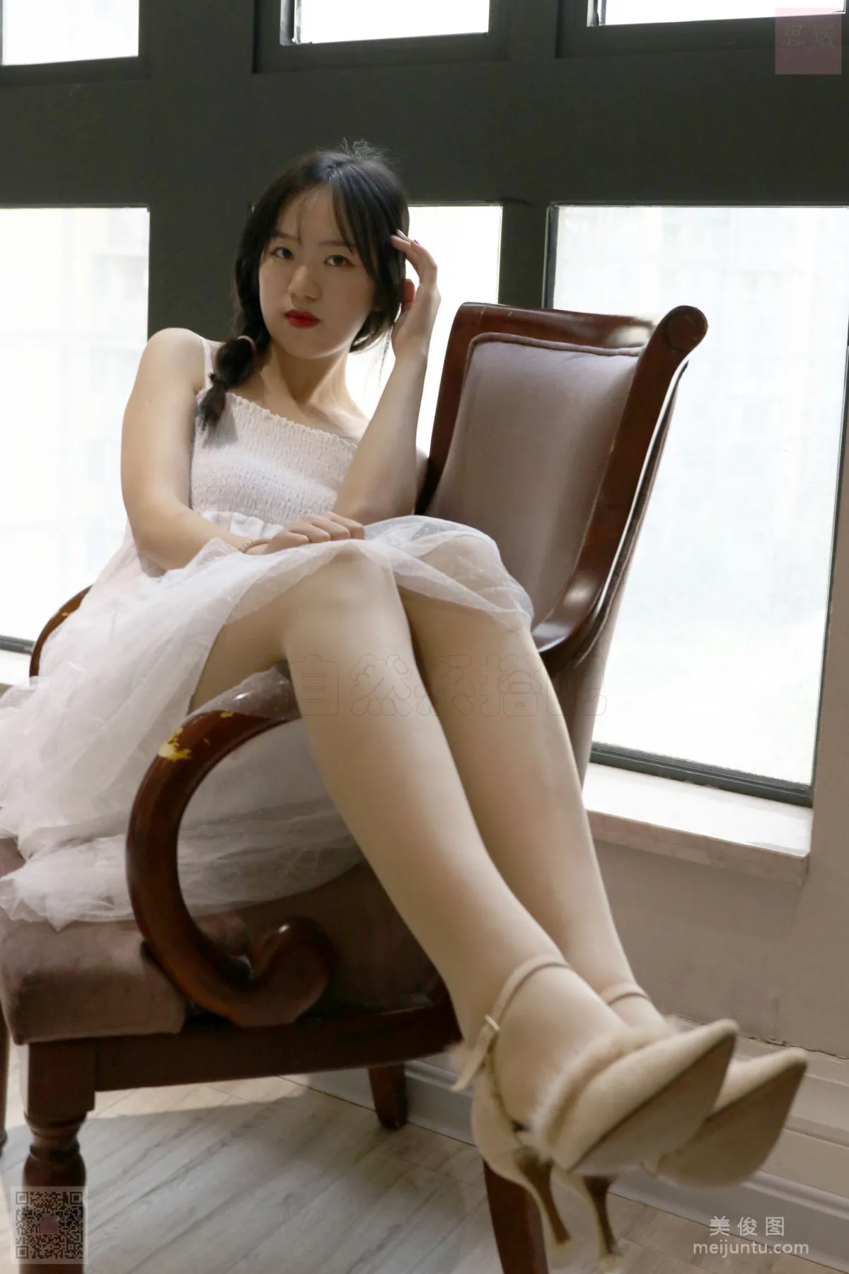 [思話SiHua] SH033 子琦 - 麻花辮女孩的白我連衣裙 23