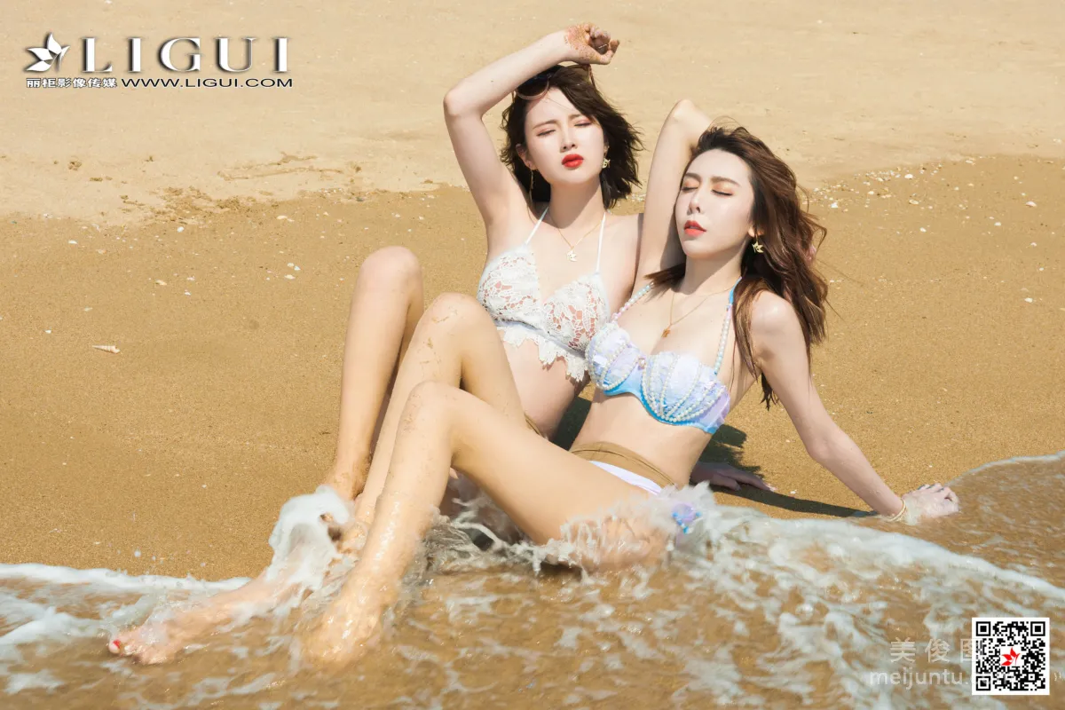 [丽柜Ligui] 兔子&天天 - 沙滩双生姐妹花丝足39
