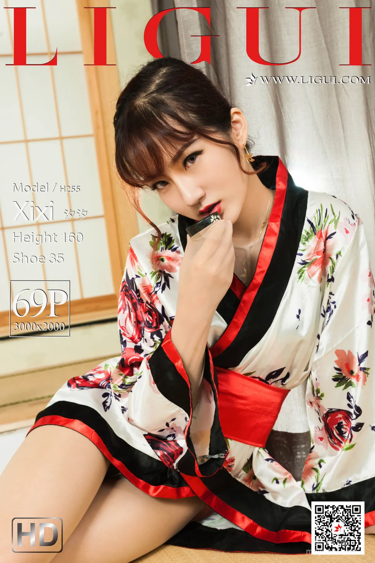 [丽柜Ligui] Model 汐汐 - 和服丝袜美足诱惑1