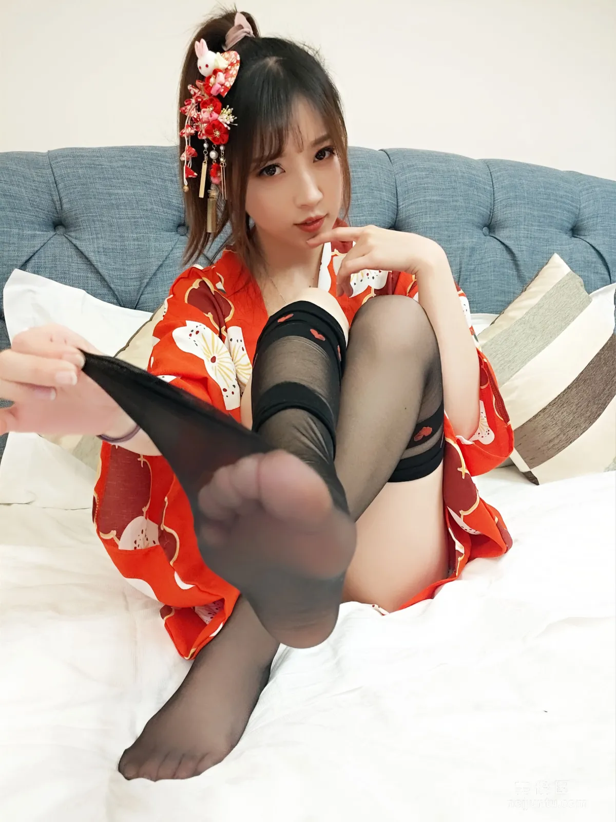 [Cosplay] 小女巫露娜 - 和服桃心黑色長筒襪 23