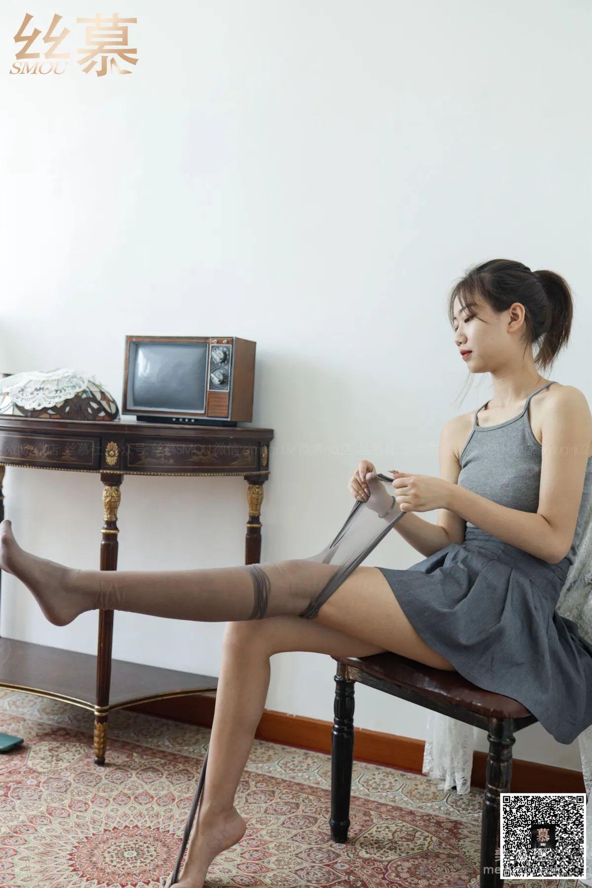 [丝慕SMOU] 特写集 TX055 米朵《玩爆灰丝》 丝袜美腿写真套图38