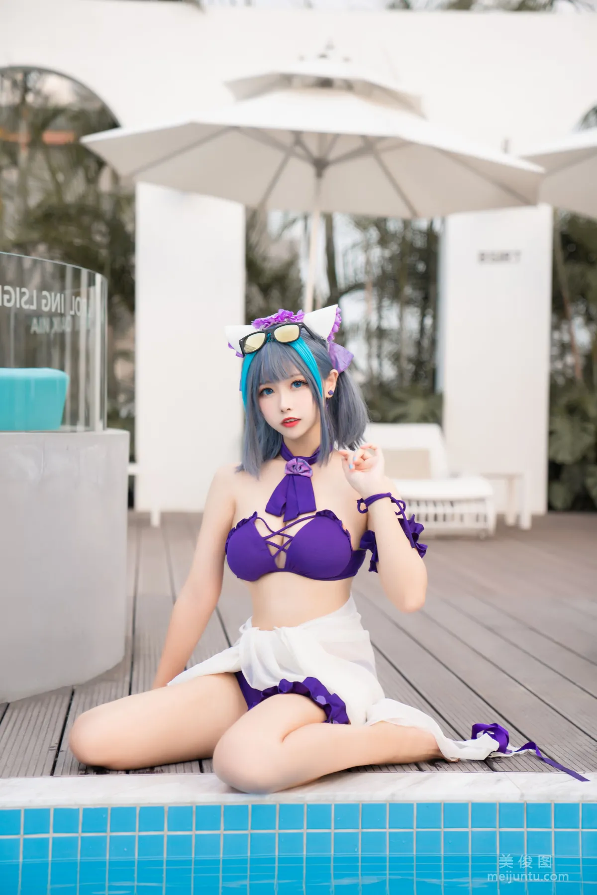 [COS福利] 微博妹子Momoko葵葵 - 柴郡水着 21