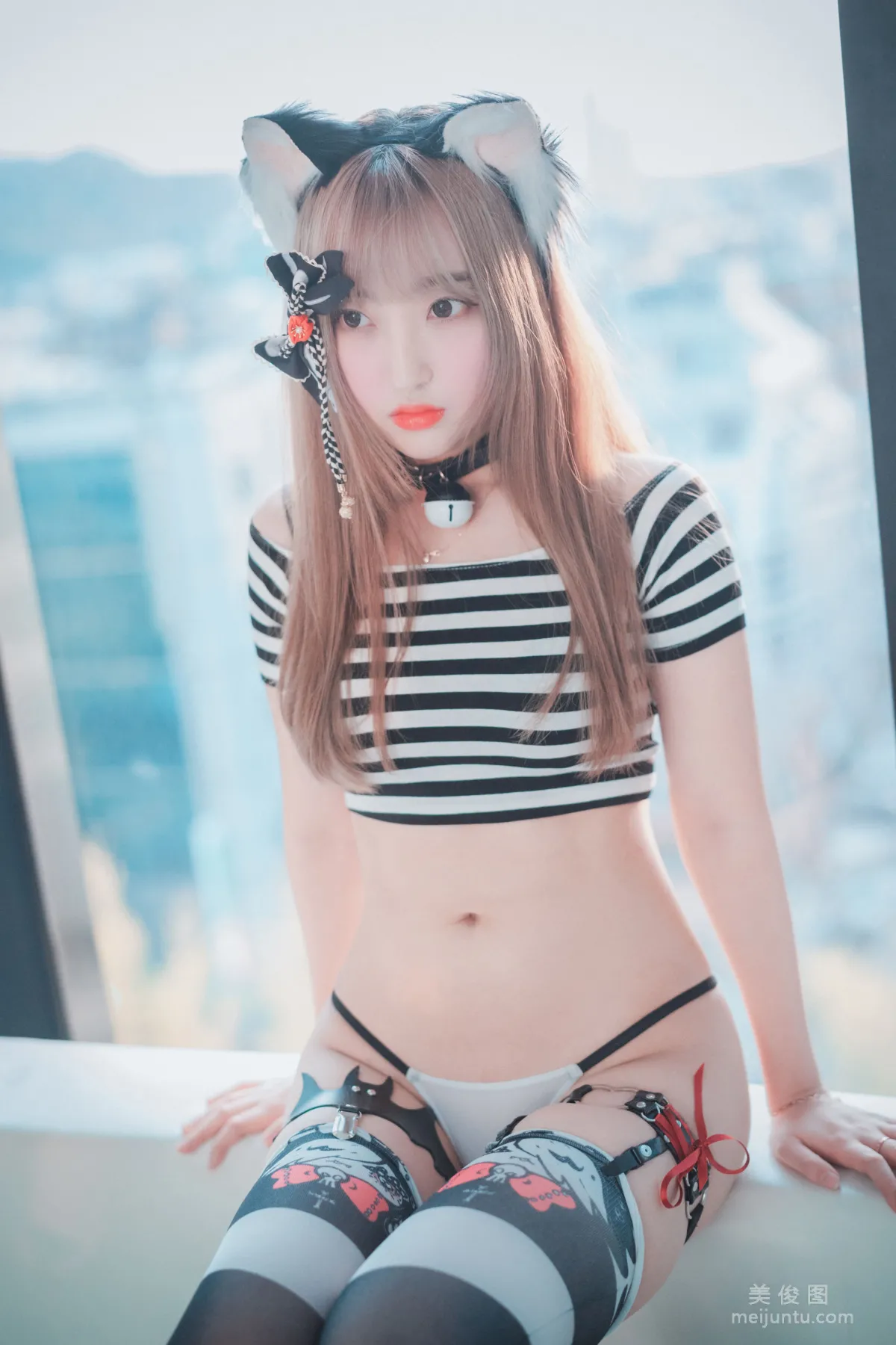 [DJAWA] Hanari - Catgirl in Stripes 寫真套圖 42