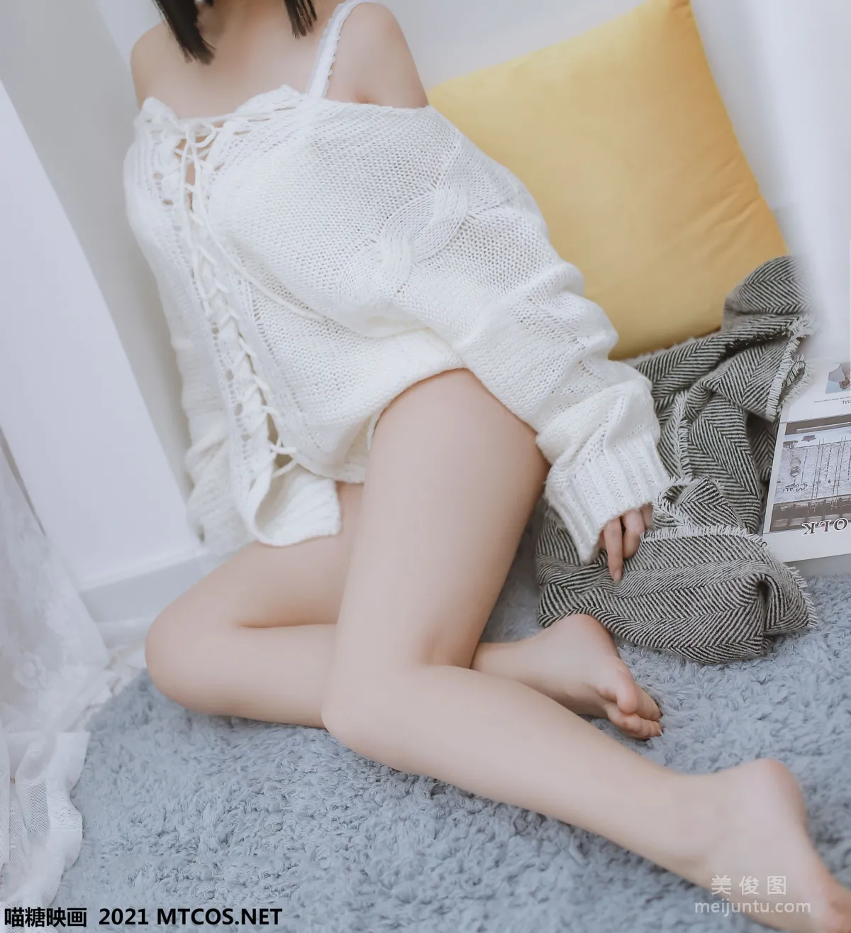 [喵糖映畫] VOL.457 妹妹的白色毛衣 寫真套圖 2