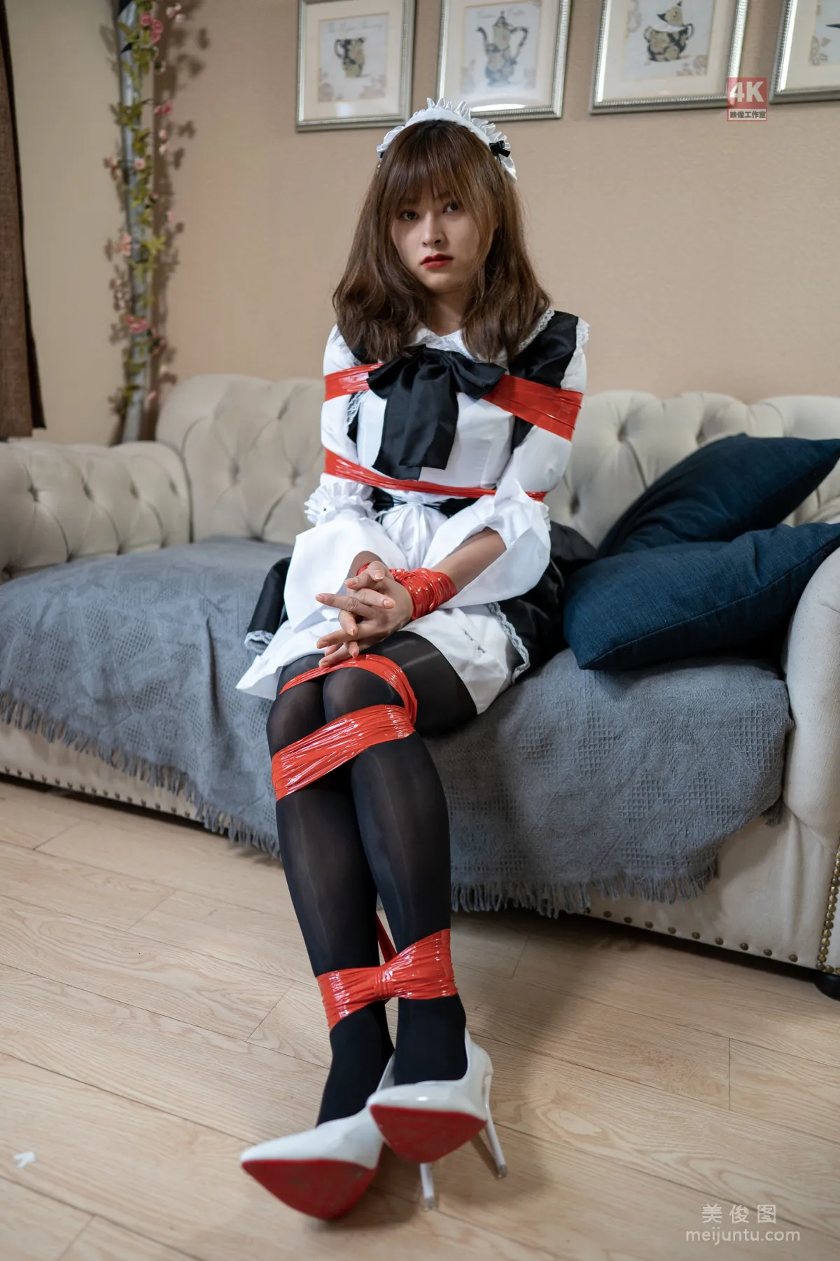 [麗櫃Ligui] 網絡麗人 Model 奈奈《女仆與紅膠帶》 2