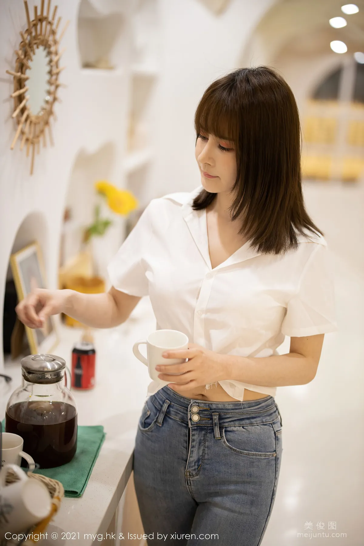 [美媛館MyGirl] Vol.540 蔡文钰Abby - 經典的白襯衫與直爽牛仔褲 11