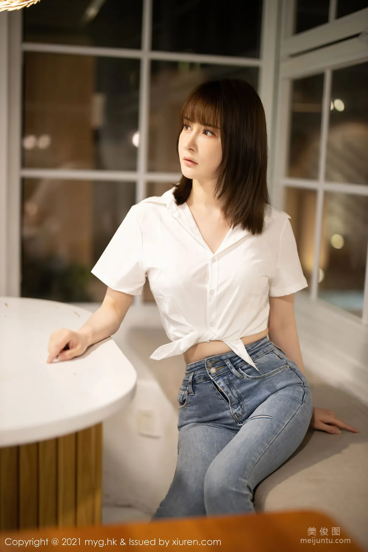 [美媛館MyGirl] Vol.540 蔡文钰Abby - 經典的白襯衫與直爽牛仔褲 17