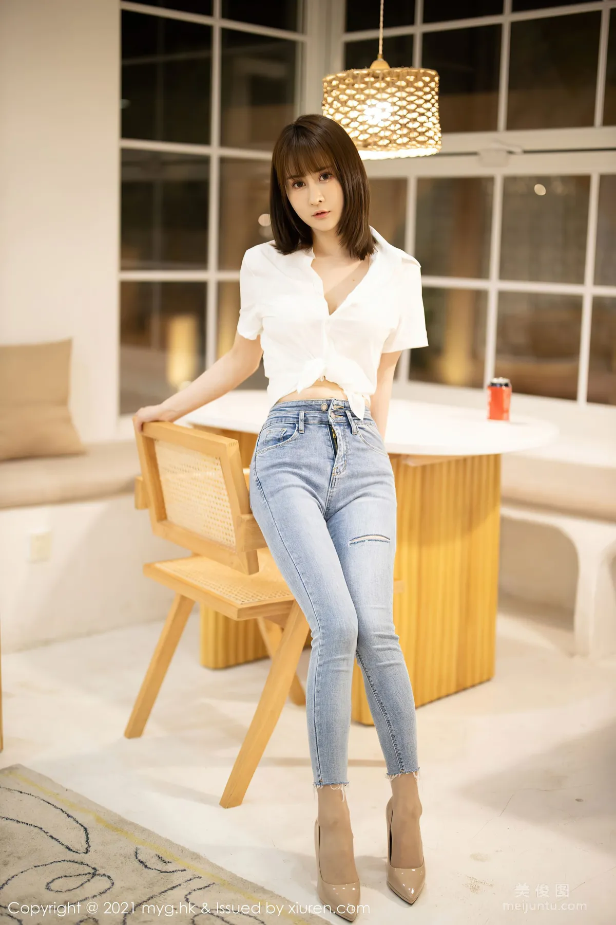 [美媛館MyGirl] Vol.540 蔡文钰Abby - 經典的白襯衫與直爽牛仔褲 29