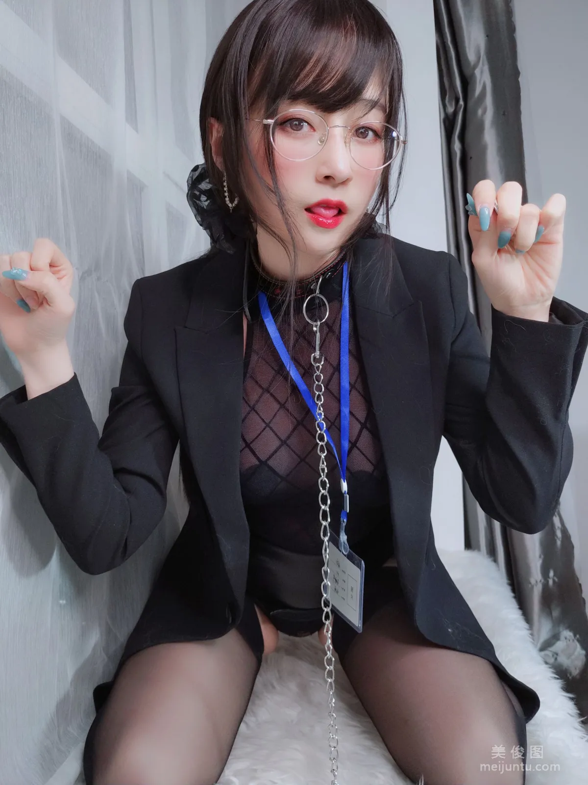[網紅寫真] Coser小姐姐白銀 - 黑絲情趣 套圖 26