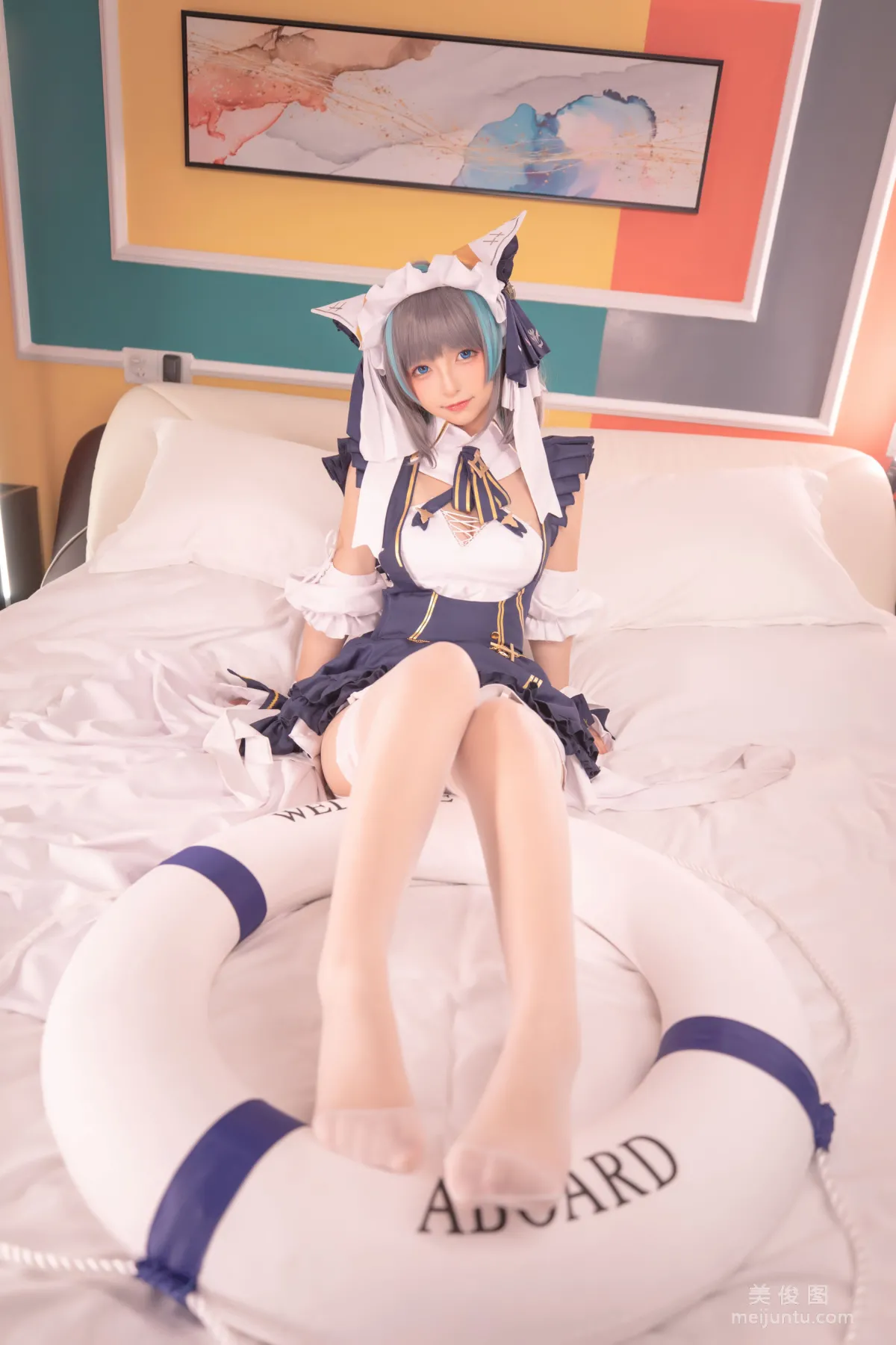 [网红COSER] 萝莉神楽板真冬 之 柴郡 - 纯色庭院  写真套图91