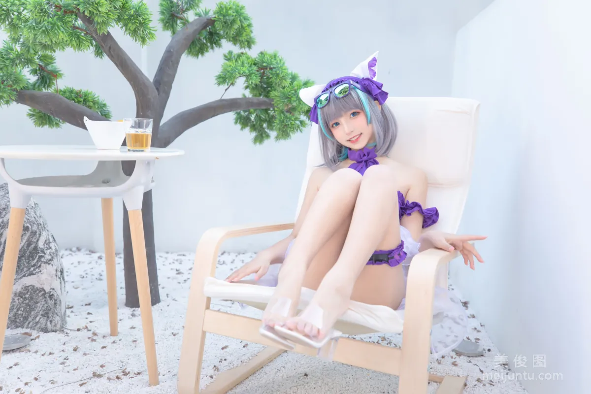[网红COSER] 萝莉神楽板真冬 之 柴郡 - 纯色庭院  写真套图34