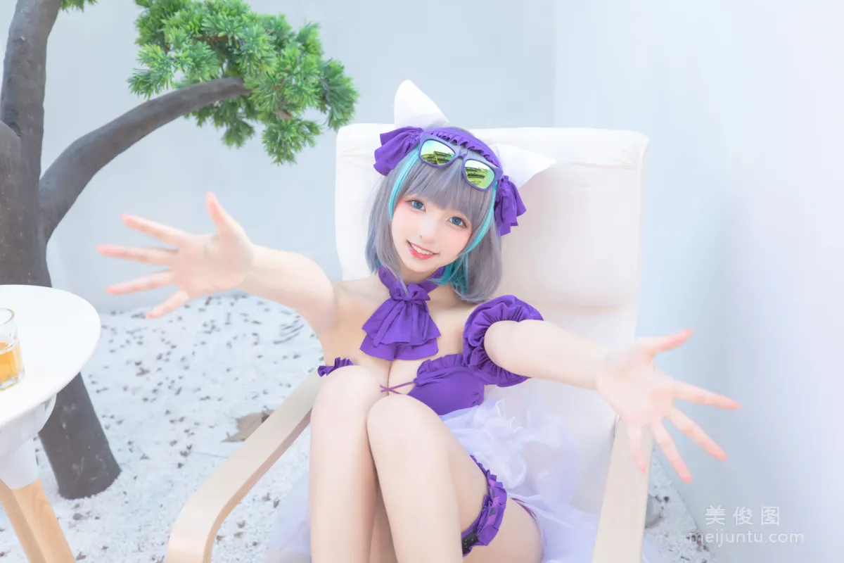 [网红COSER] 萝莉神楽板真冬 之 柴郡 - 纯色庭院  写真套图36