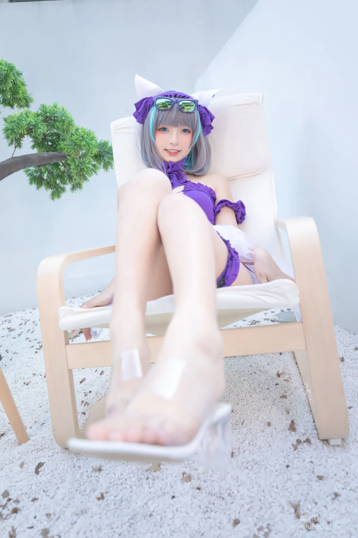 [网红COSER] 萝莉神楽板真冬 之 柴郡 - 纯色庭院  写真套图16