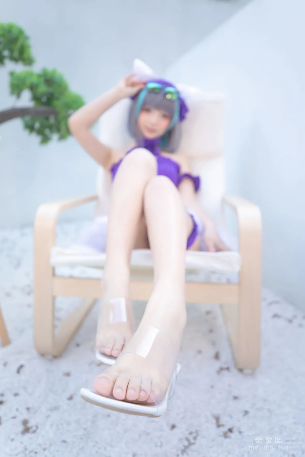 [网红COSER] 萝莉神楽板真冬 之 柴郡 - 纯色庭院  写真套图15