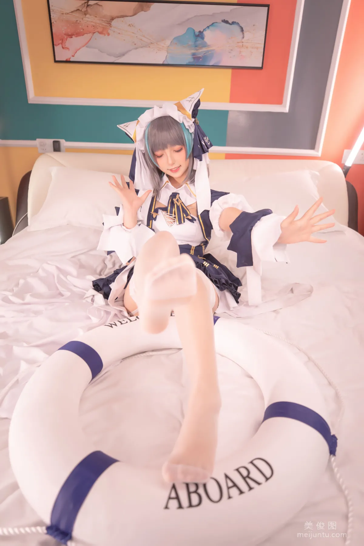 [网红COSER] 萝莉神楽板真冬 之 柴郡 - 纯色庭院  写真套图93