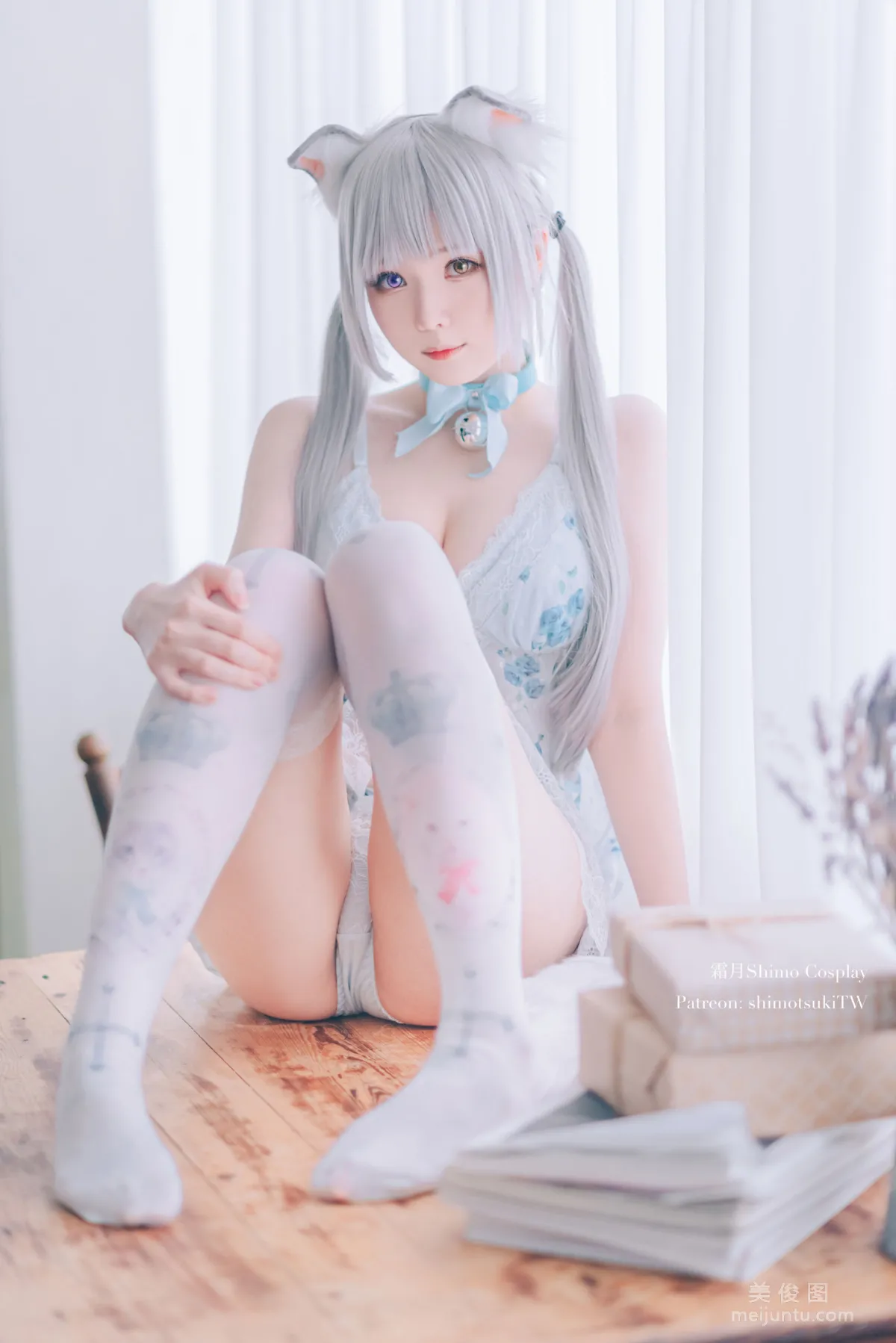 微博妹紙霜月shimo - ベビードールと灰色ねこ 套圖 13