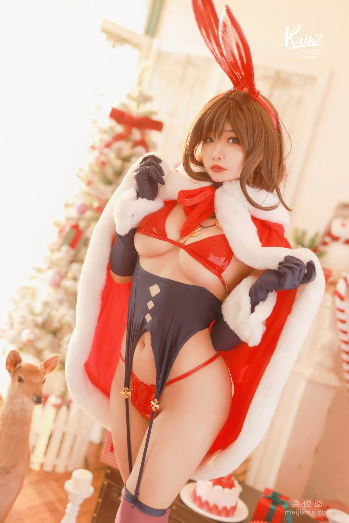 [網紅COSER寫真] 動漫博主Rainight魈雨 - 聖誕兔 套圖 4