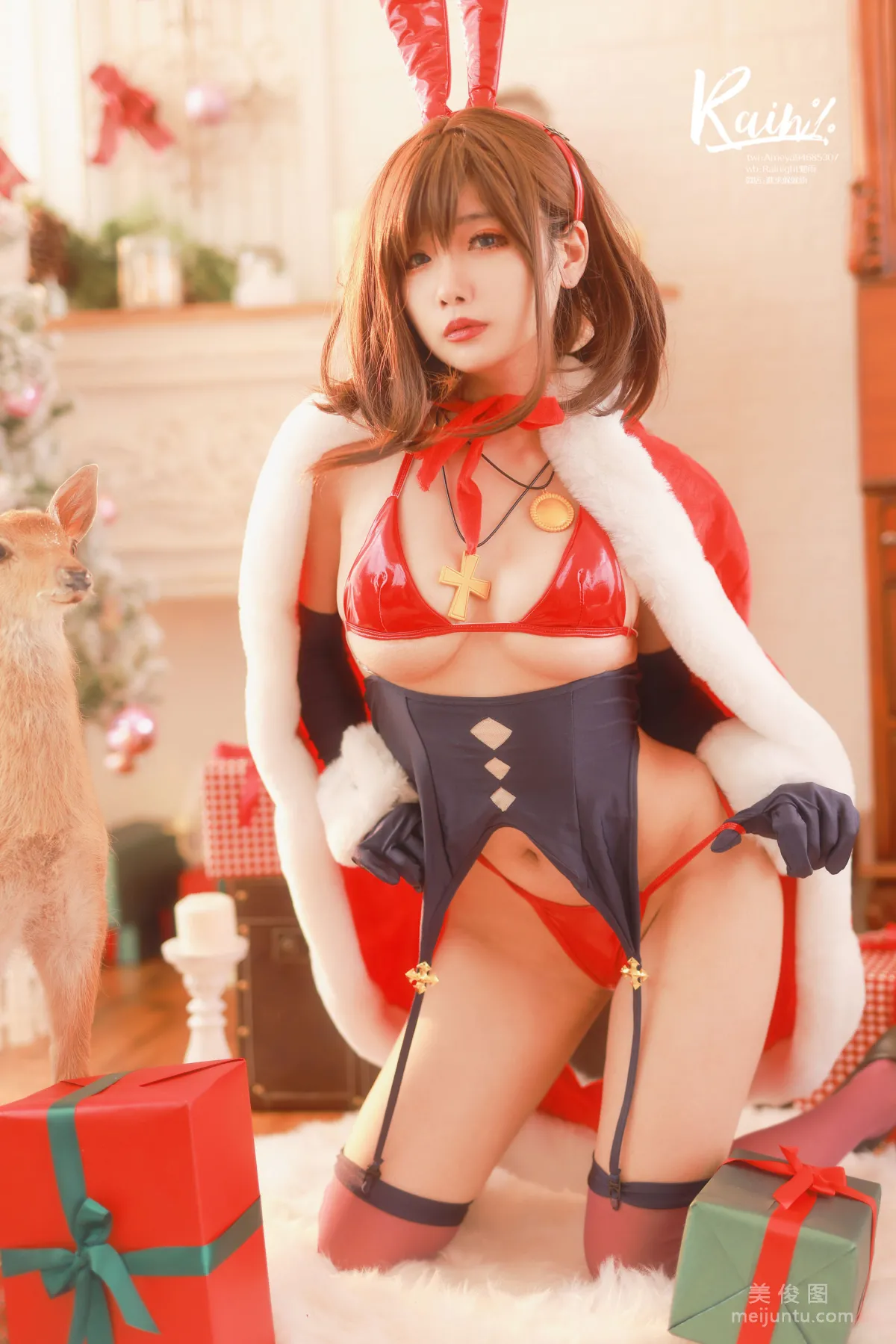 [網紅COSER寫真] 動漫博主Rainight魈雨 - 聖誕兔 套圖 31