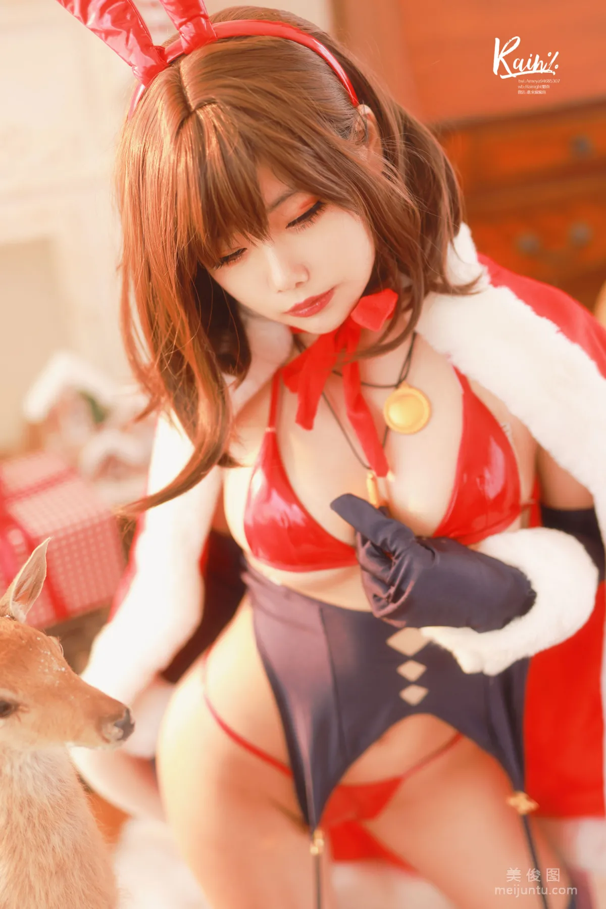 [網紅COSER寫真] 動漫博主Rainight魈雨 - 聖誕兔 套圖 33