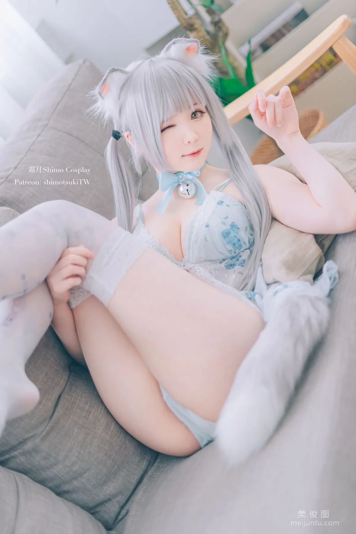 微博妹紙霜月shimo - ベビードールと灰色ねこ 套圖 8