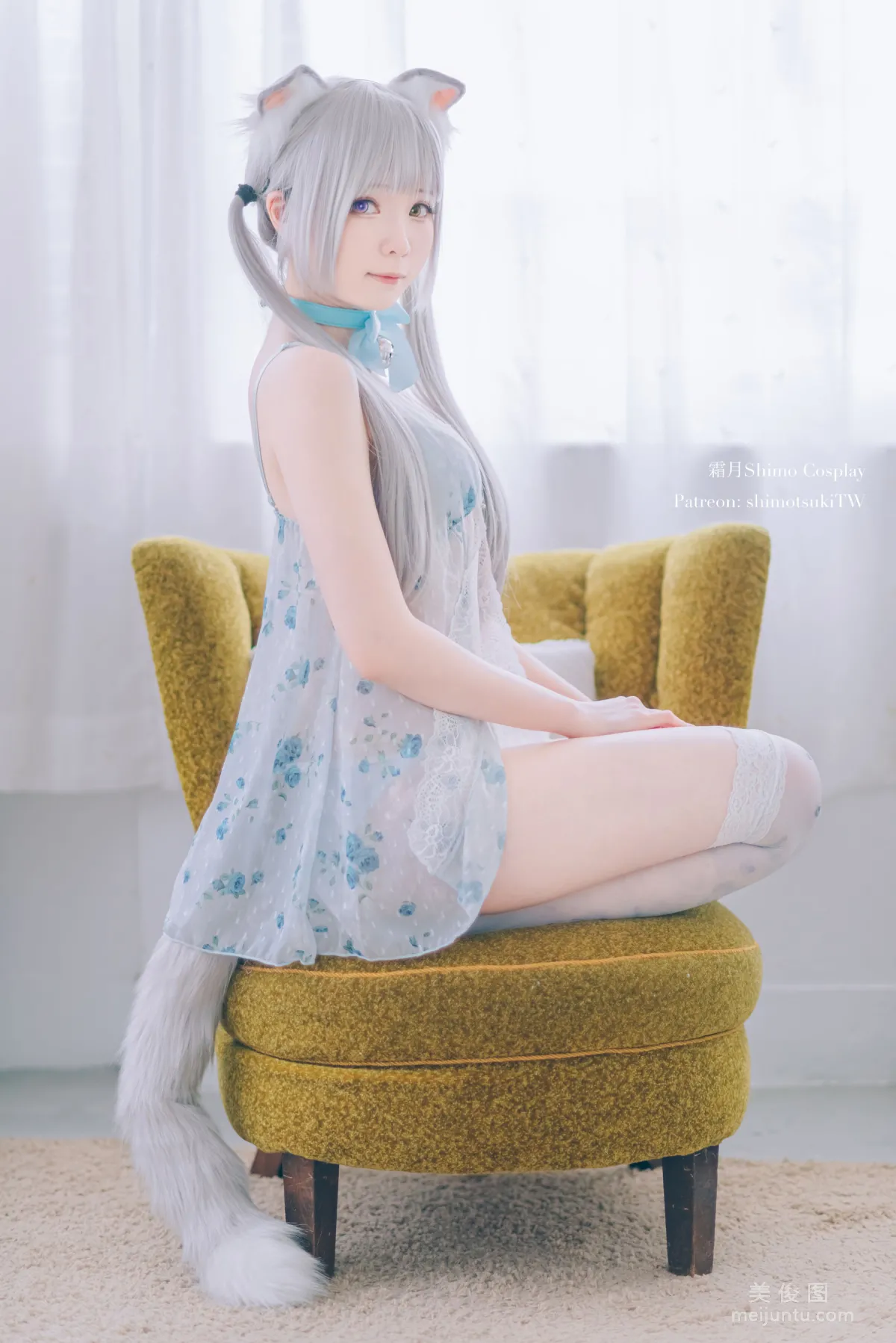 微博妹紙霜月shimo - ベビードールと灰色ねこ 套圖 11