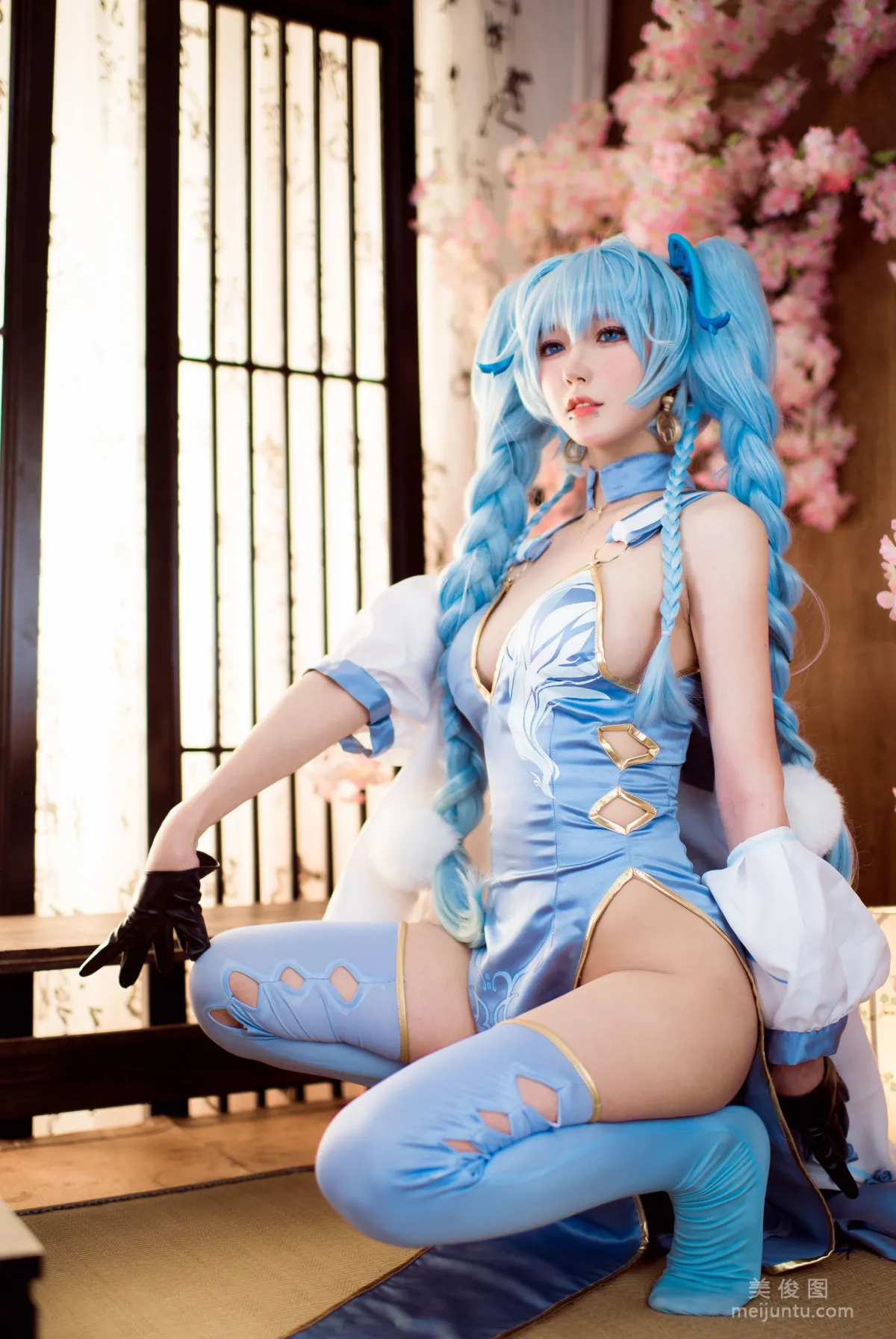 动漫博主阿包也是兔娘 - 少女前线 PA15翠雀媚 套图14