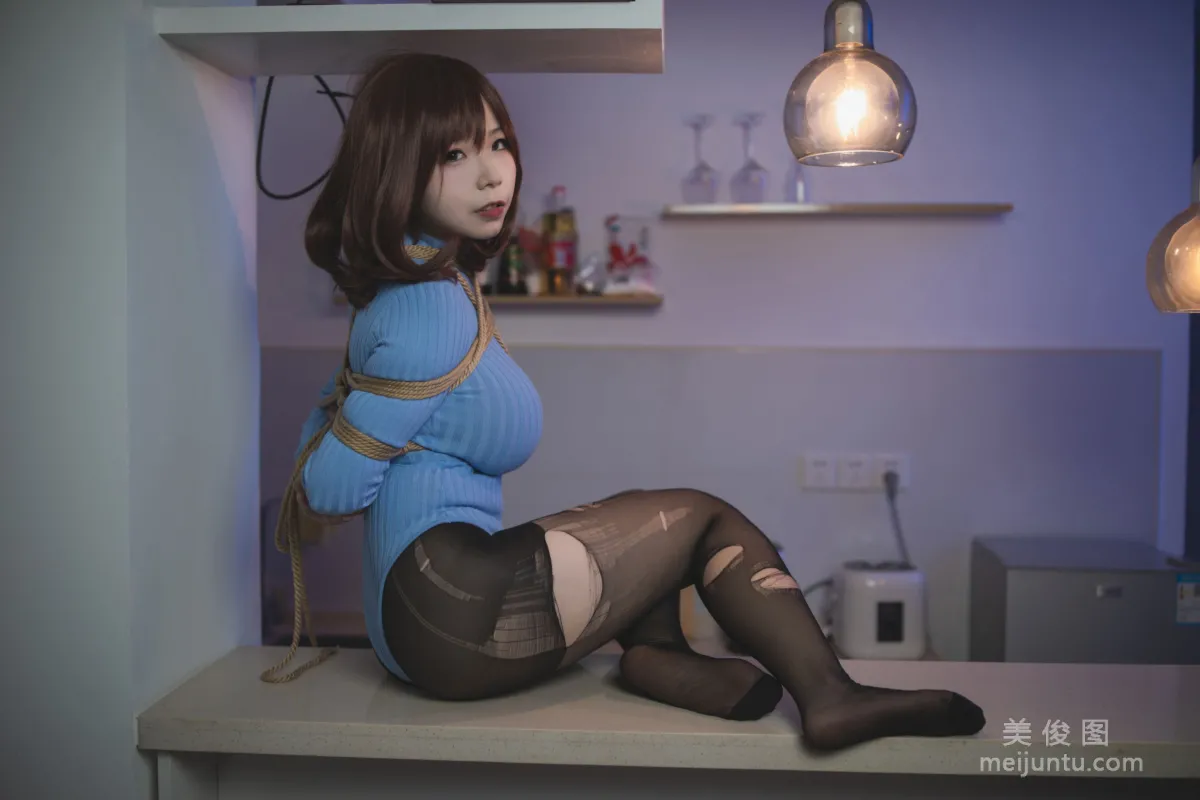 [網紅COSER寫真] 自閉顔球球(無顔小天使wy) - 繩 套圖 18